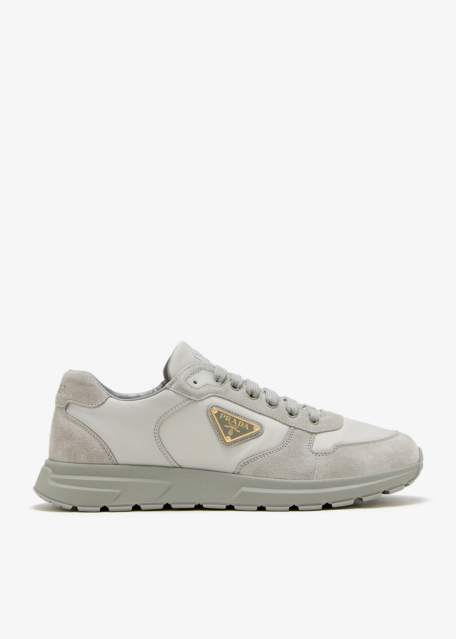 Prada Prax 2.0 Re-Nylon and suede sneakers for Men - Grey in