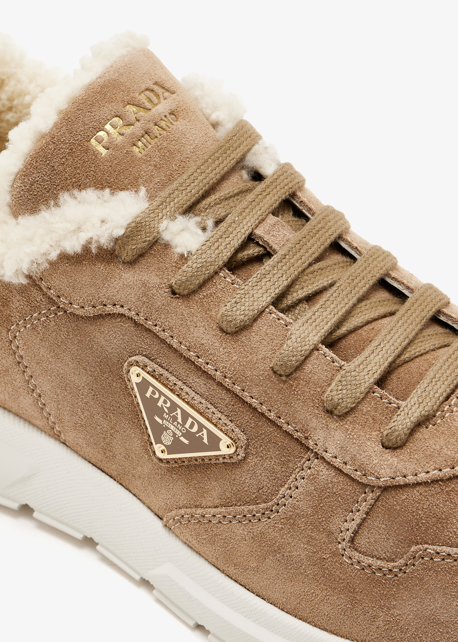 Prada Prax suede sneakers for Men - Beige in UAE | Level Shoes