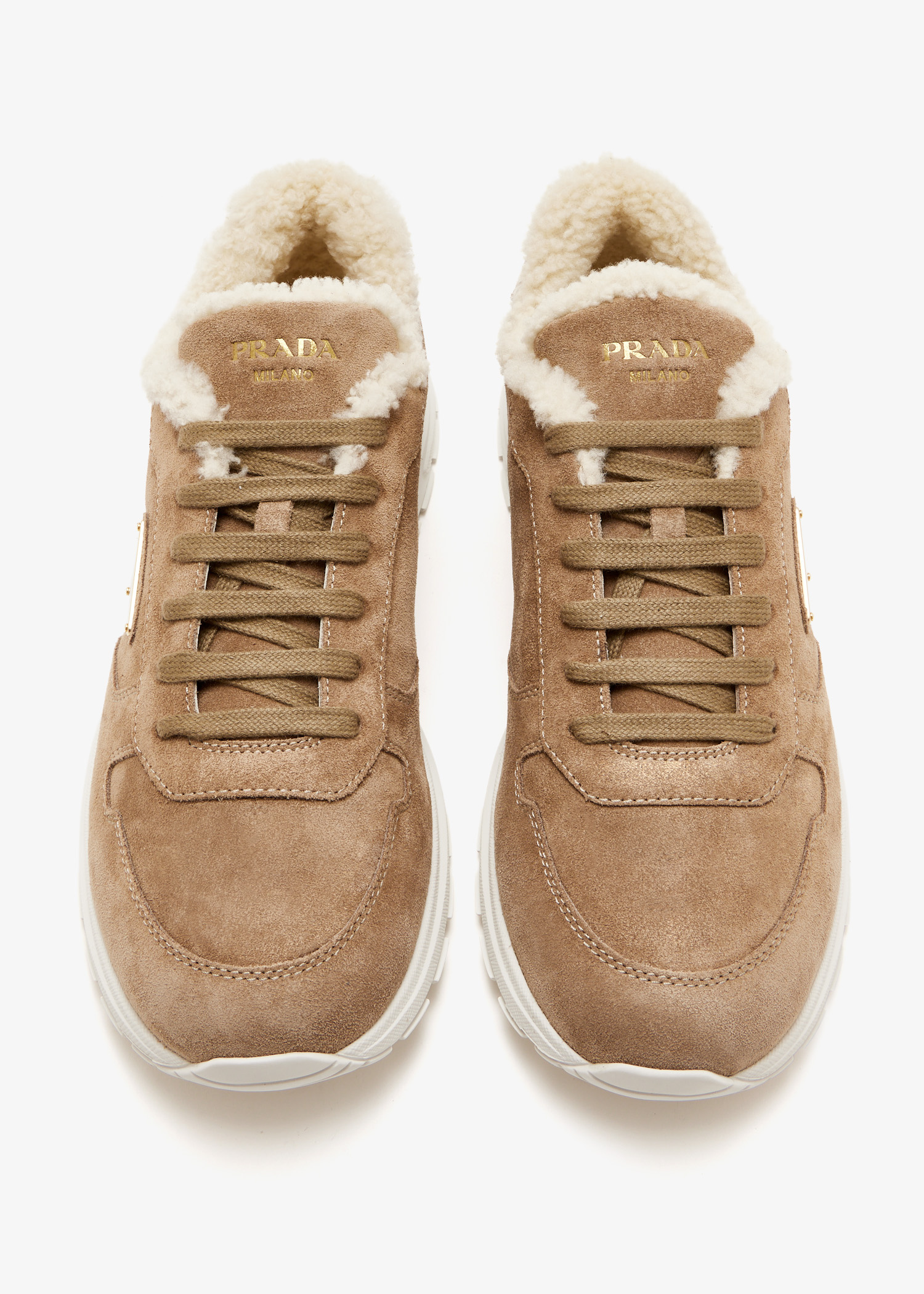 Prada Prax suede sneakers for Men - Beige in Kuwait | Level Shoes