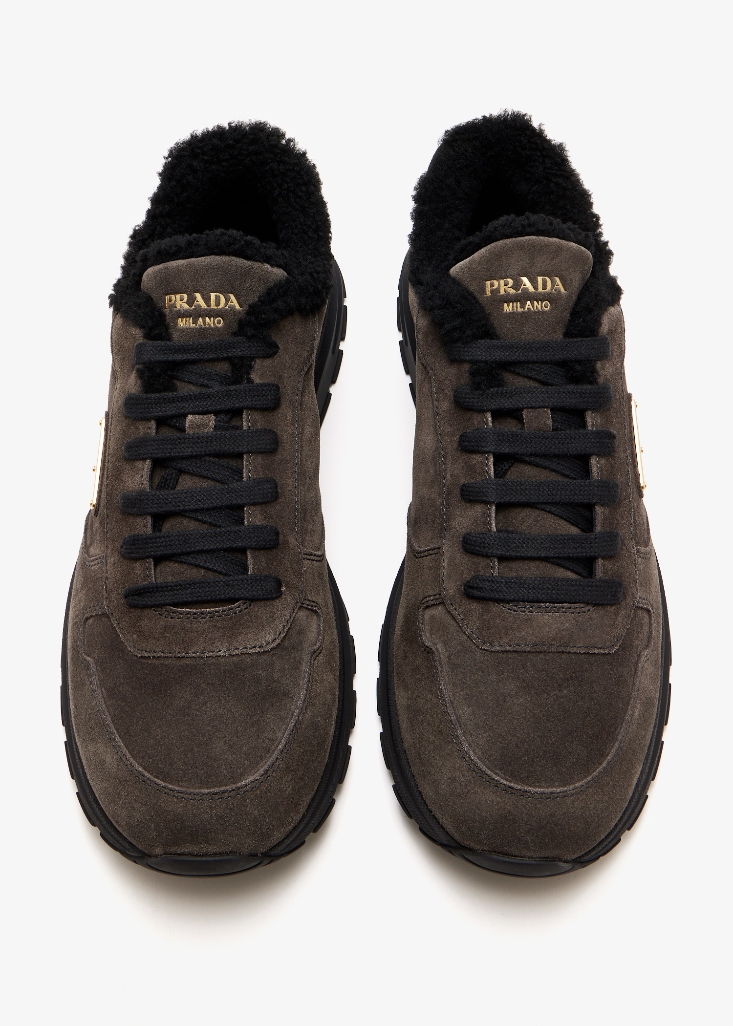 PRADA suède shoes dark brown 26 【超美品】箱付 Prada Prax suede sneakers for Men - Brown in KSA | Level Shoes