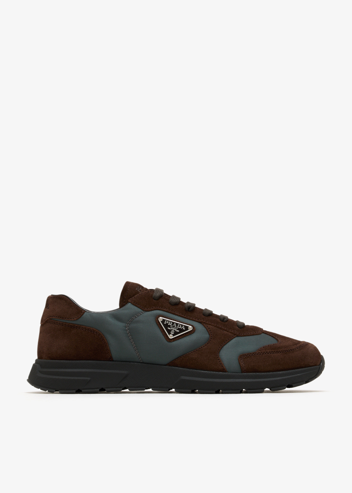 Prada Prax Suede and Re-Nylon sneakers for Men - Brown in KSA