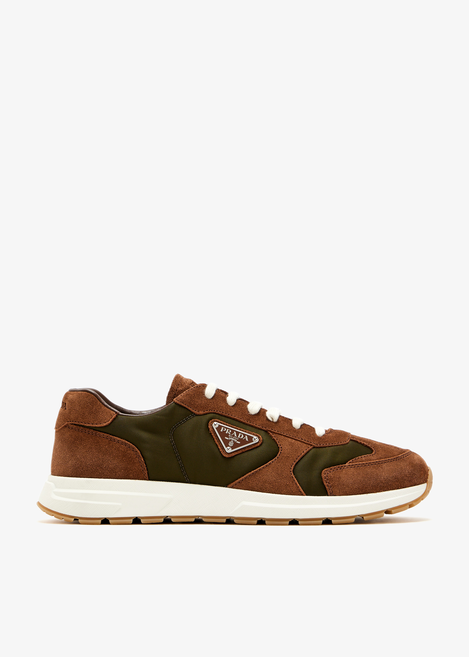 Prada Prax suede and Re-Nylon sneakers for Men - Brown in