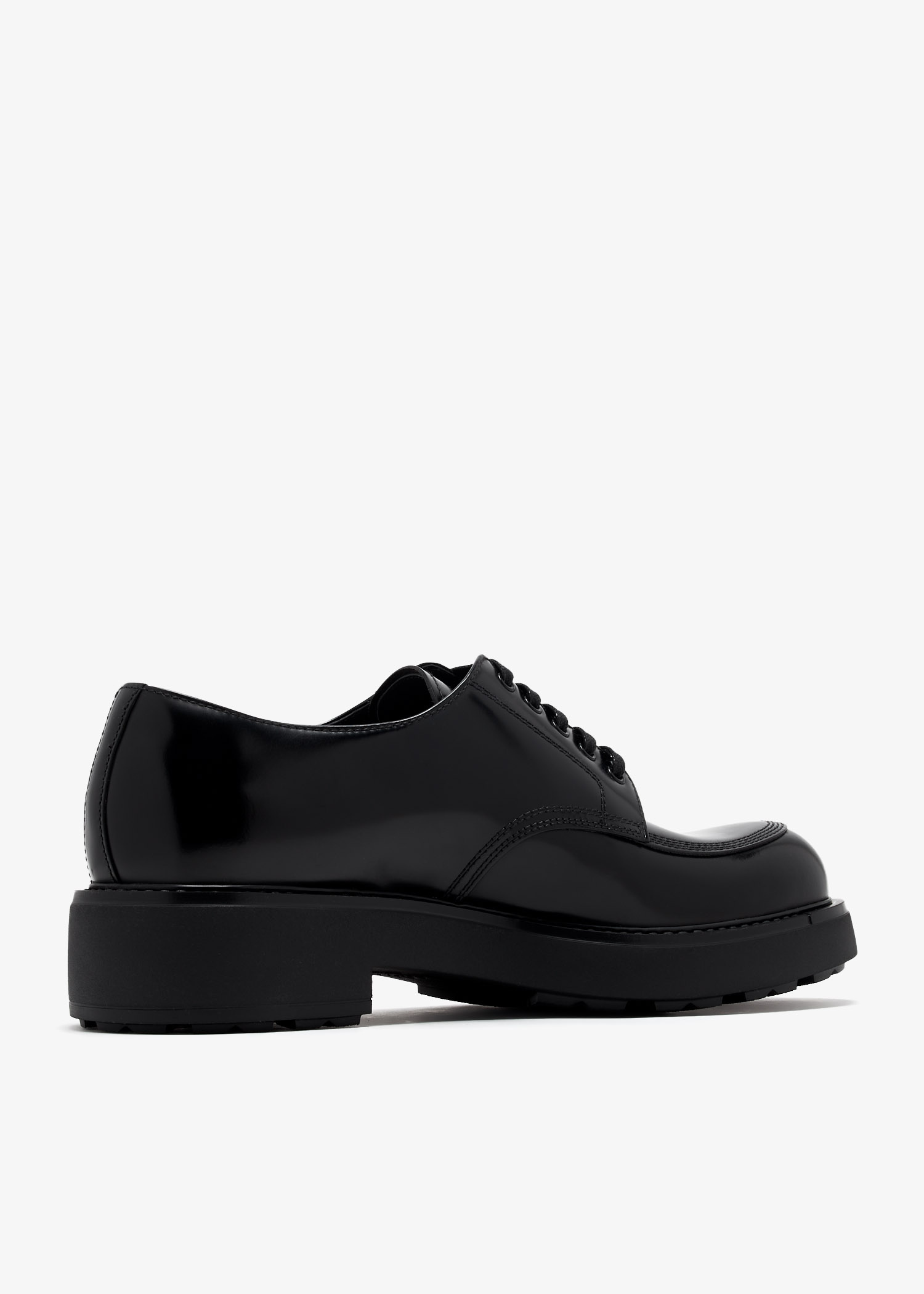 Prada Brushed leather derby shoes for Men - Black in Oman | Level