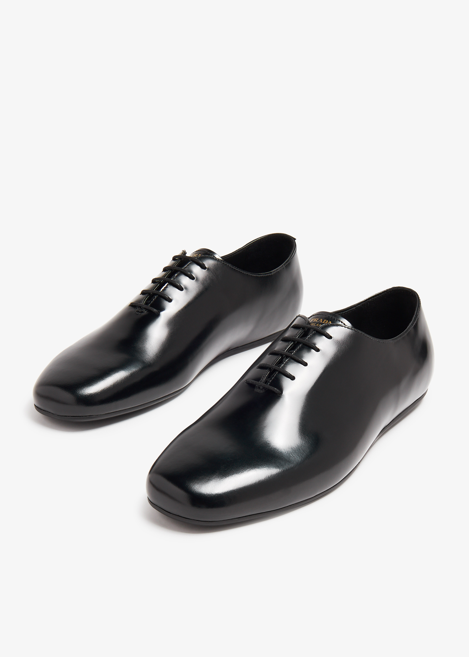 PRADA セール★ UJN812 Prada Brushed leather lace-up shoes for Men - Black in KSA