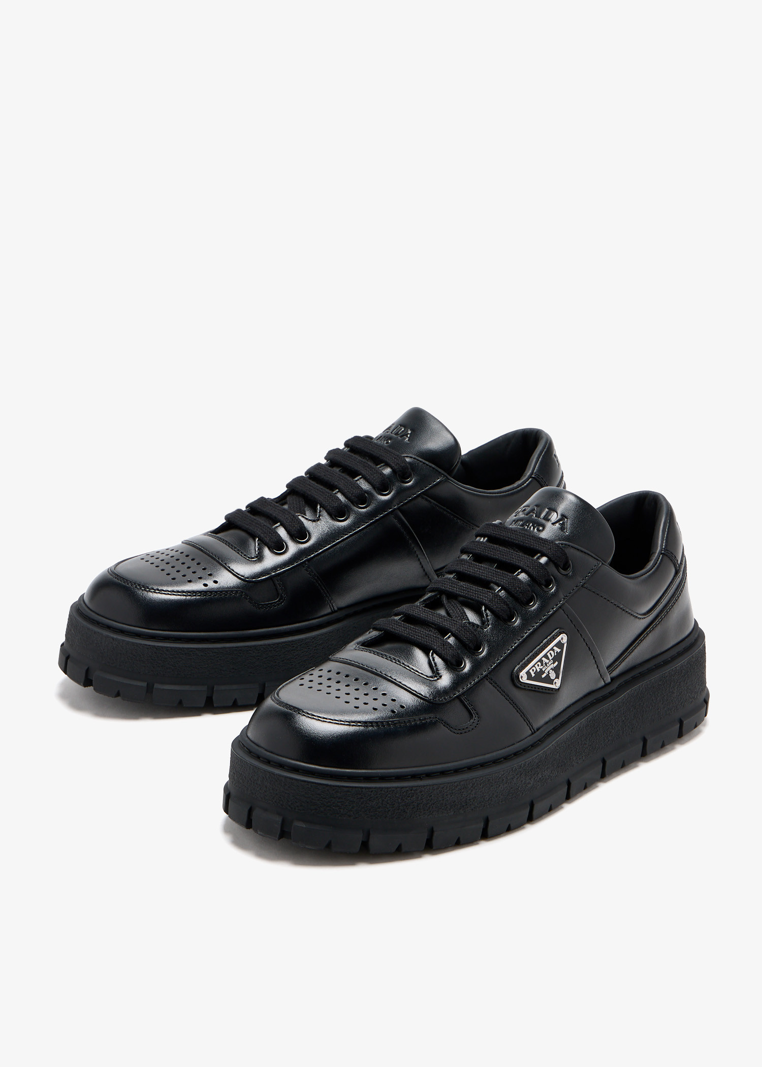 Prada Leather sneakers for Men - Black in Oman | Level Shoes