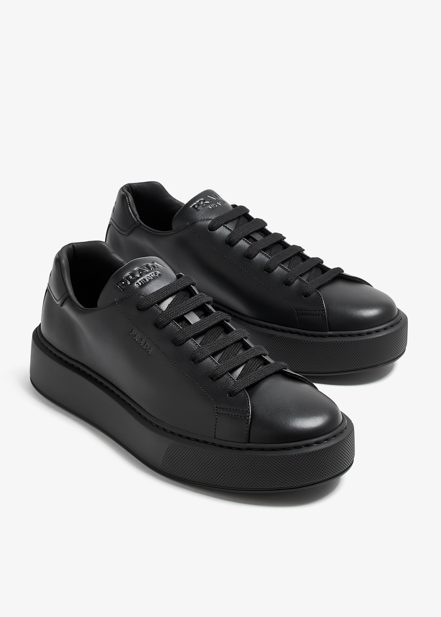 スニーカー PRADA UOMO 2EG487_A21_F0002 LEATHER SNEAKERS Prada Men's 2EG015 Blue Full Brogue Leather Lace-up Shoes US