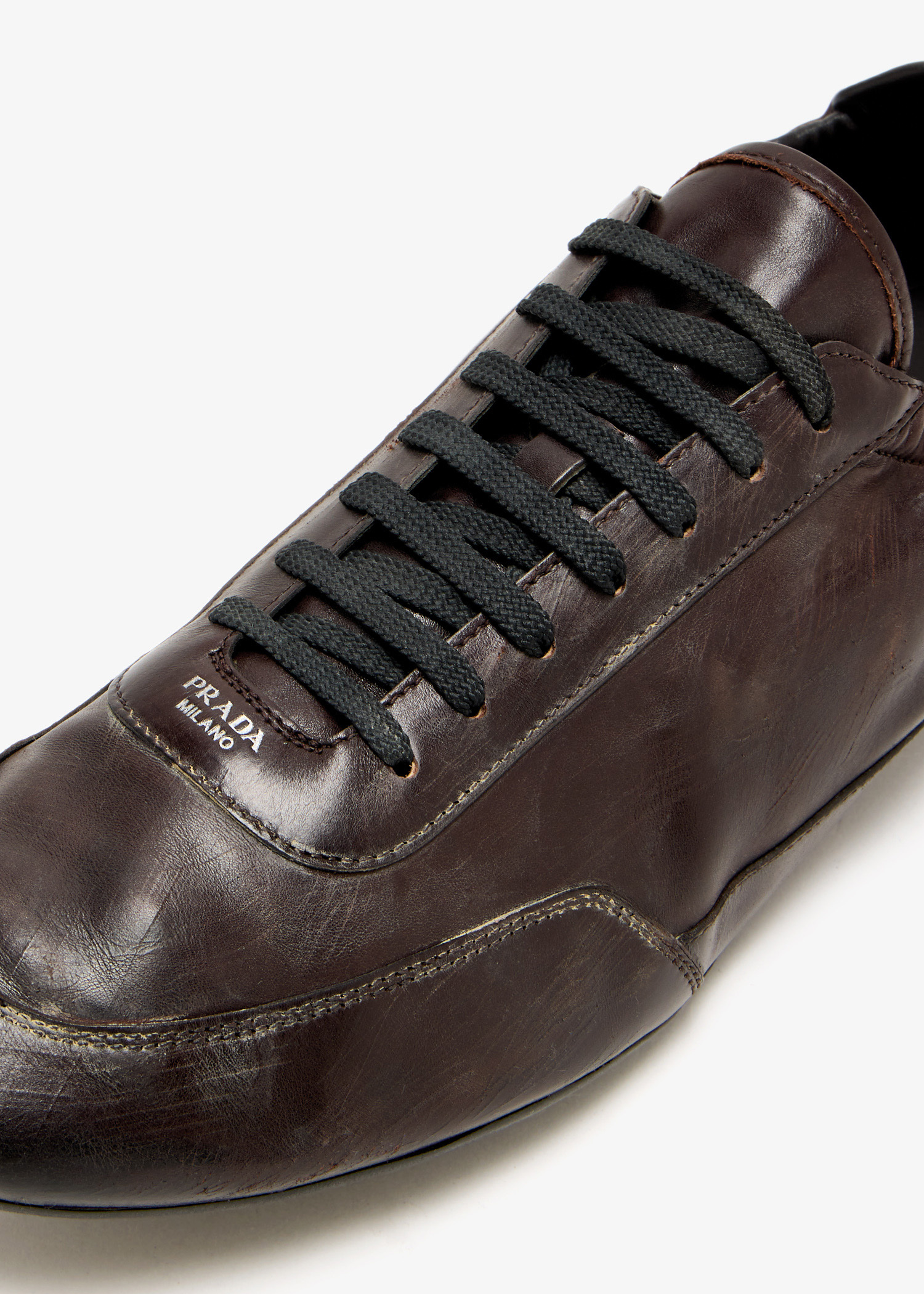 Prada Collapse leather sneakers for Men - Brown in UAE