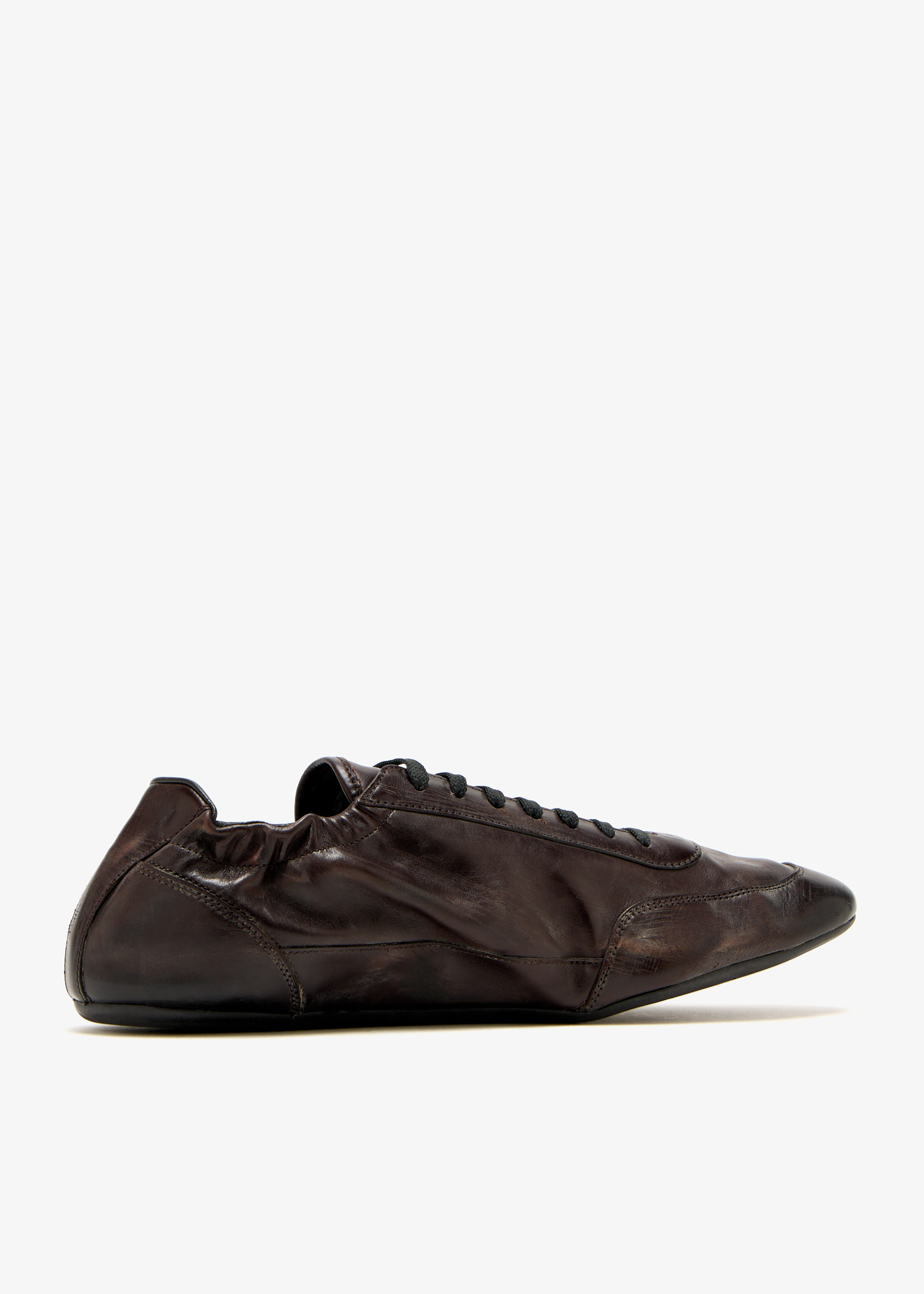 小物 SS1998 PRADA LEATHER GROVE MEN Black Collapse leather sneakers | PRADA