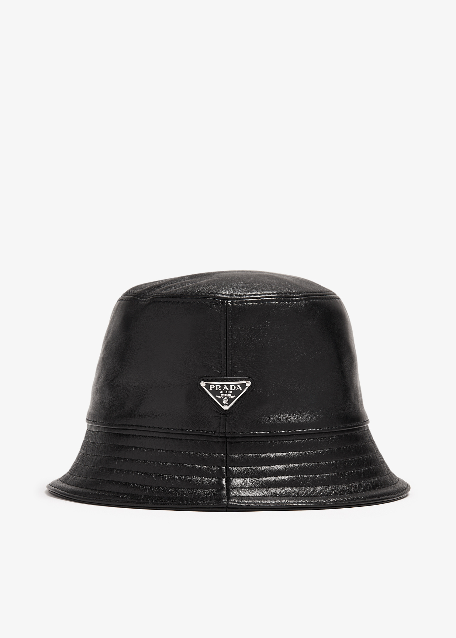 Prada Nappa leather bucket hat for Men - Black in UAE