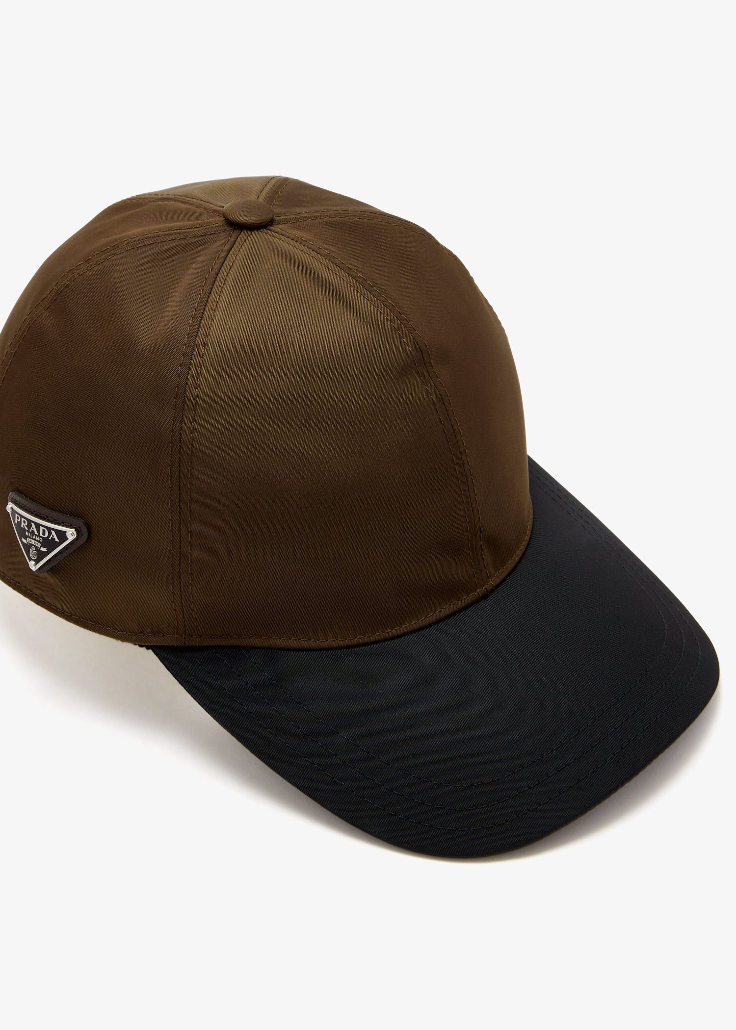 Prada Two-tone Re-Nylon baseball cap for Men - Brown in UAE