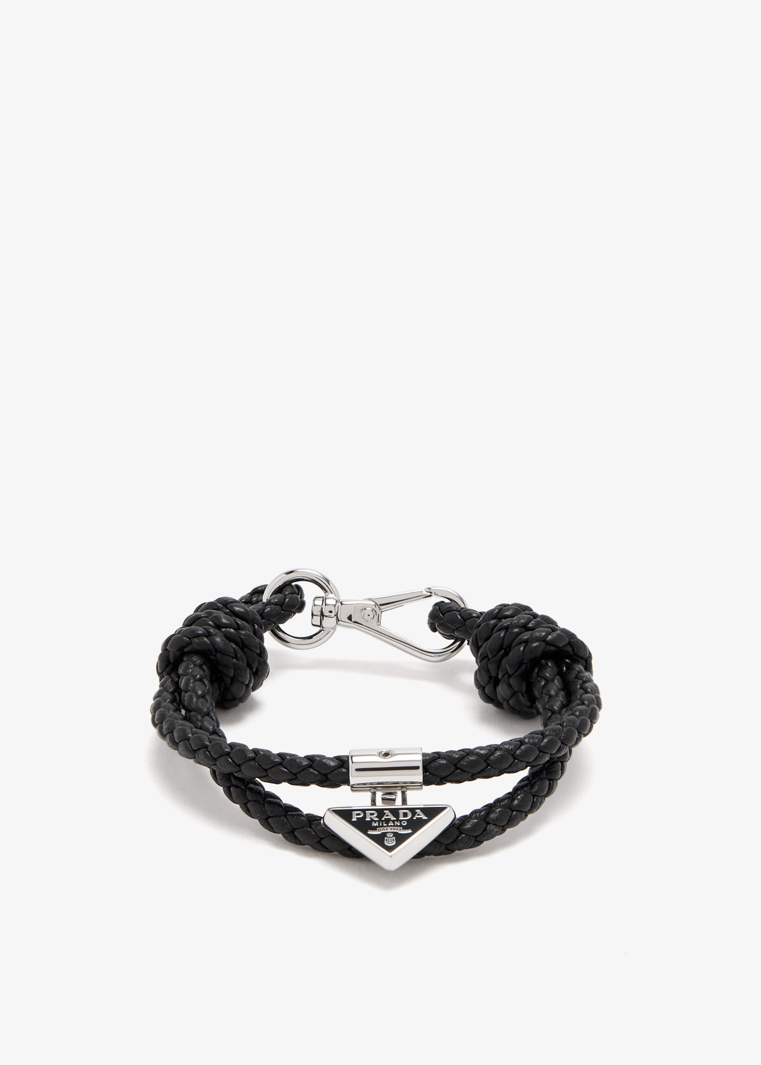 Prada Braided nappa leather bracelet for Men - Black in UAE
