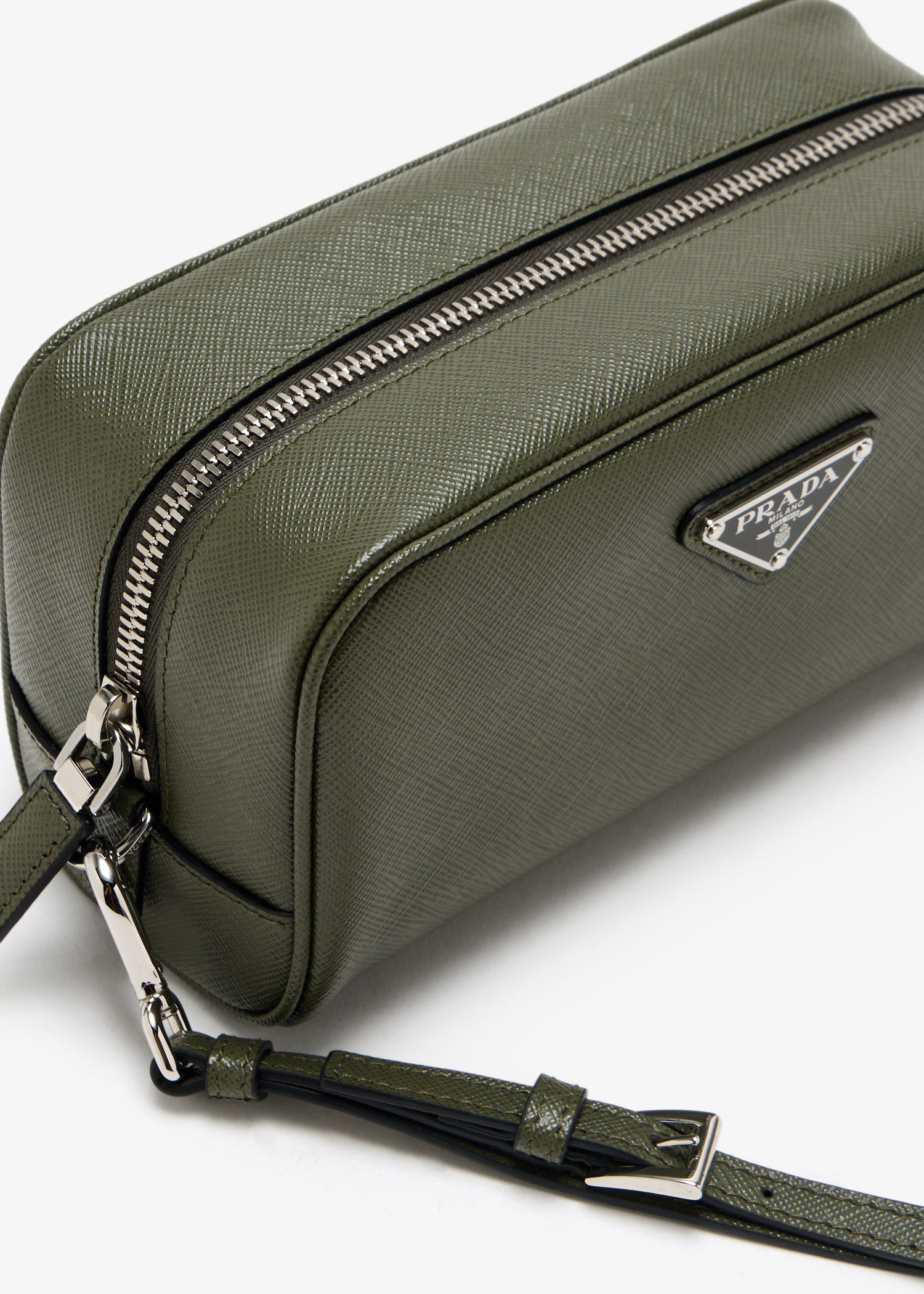【関税&送料込】Prada Biscuit Fabric Pouch Prada Leather Pouch | Saks Fifth Avenue