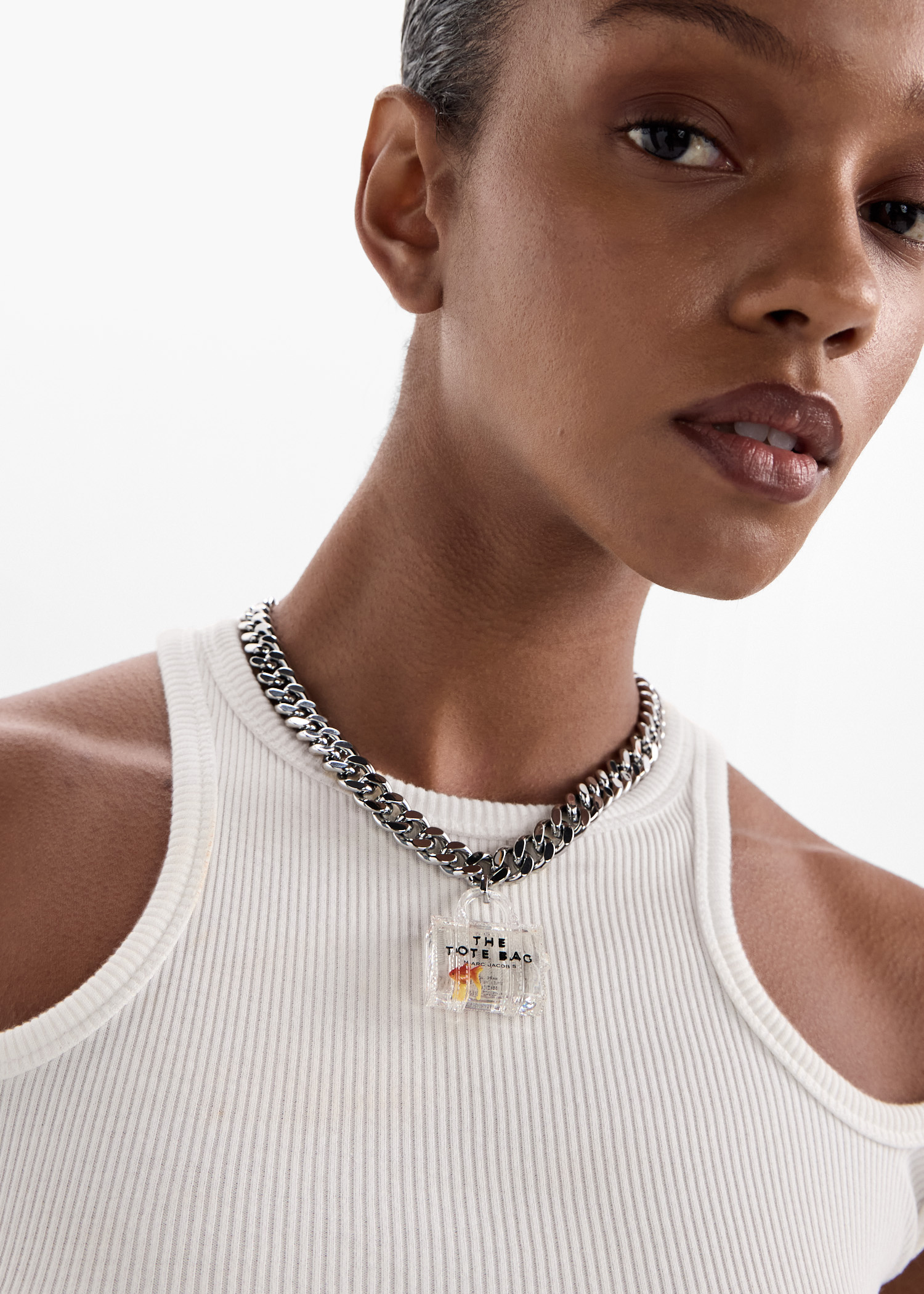 Marc Jacobs The Pisces tote bag necklace for Women - Silver