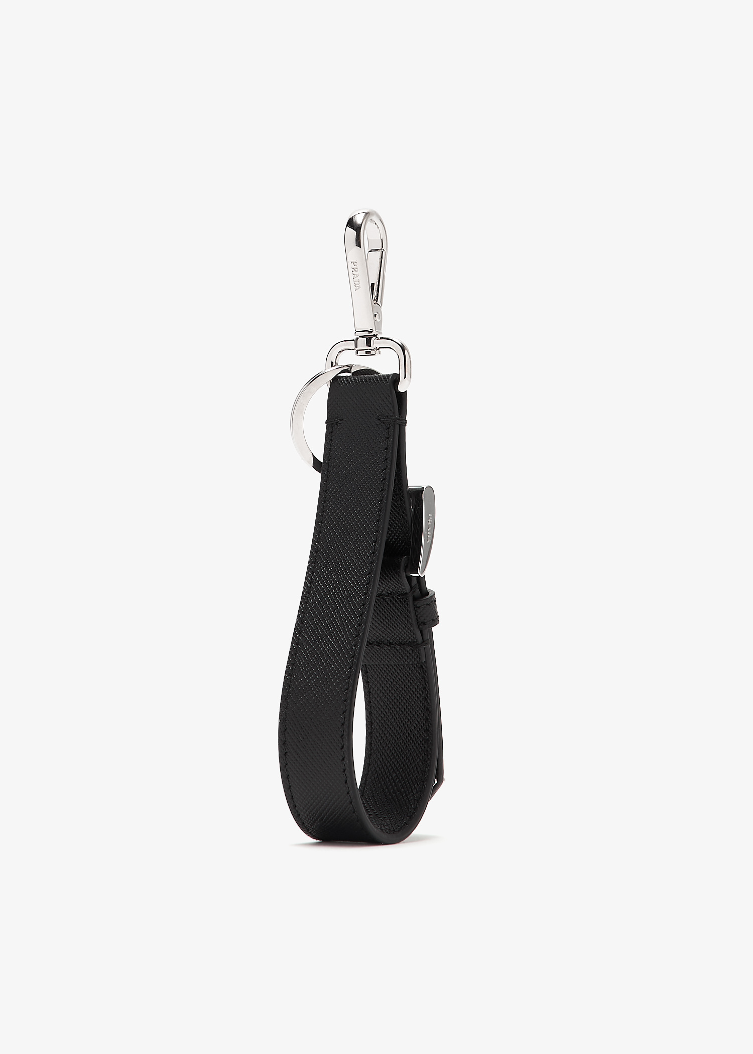 Prada Saffiano leather key ring for Men - Black in Kuwait