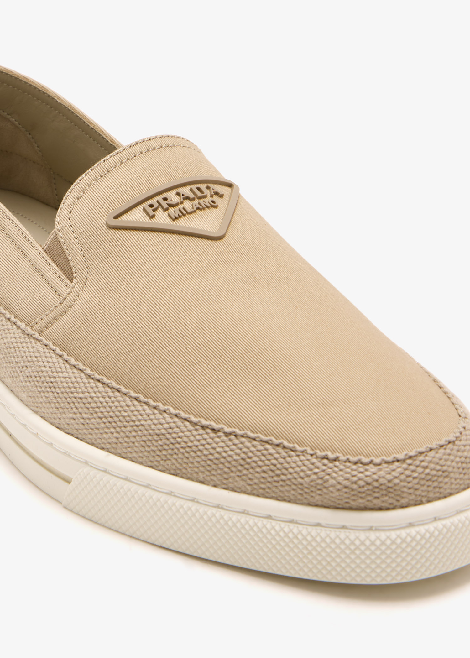 Prada Cotton canvas slip-on loafers for Men - Beige in UAE  display picture 1