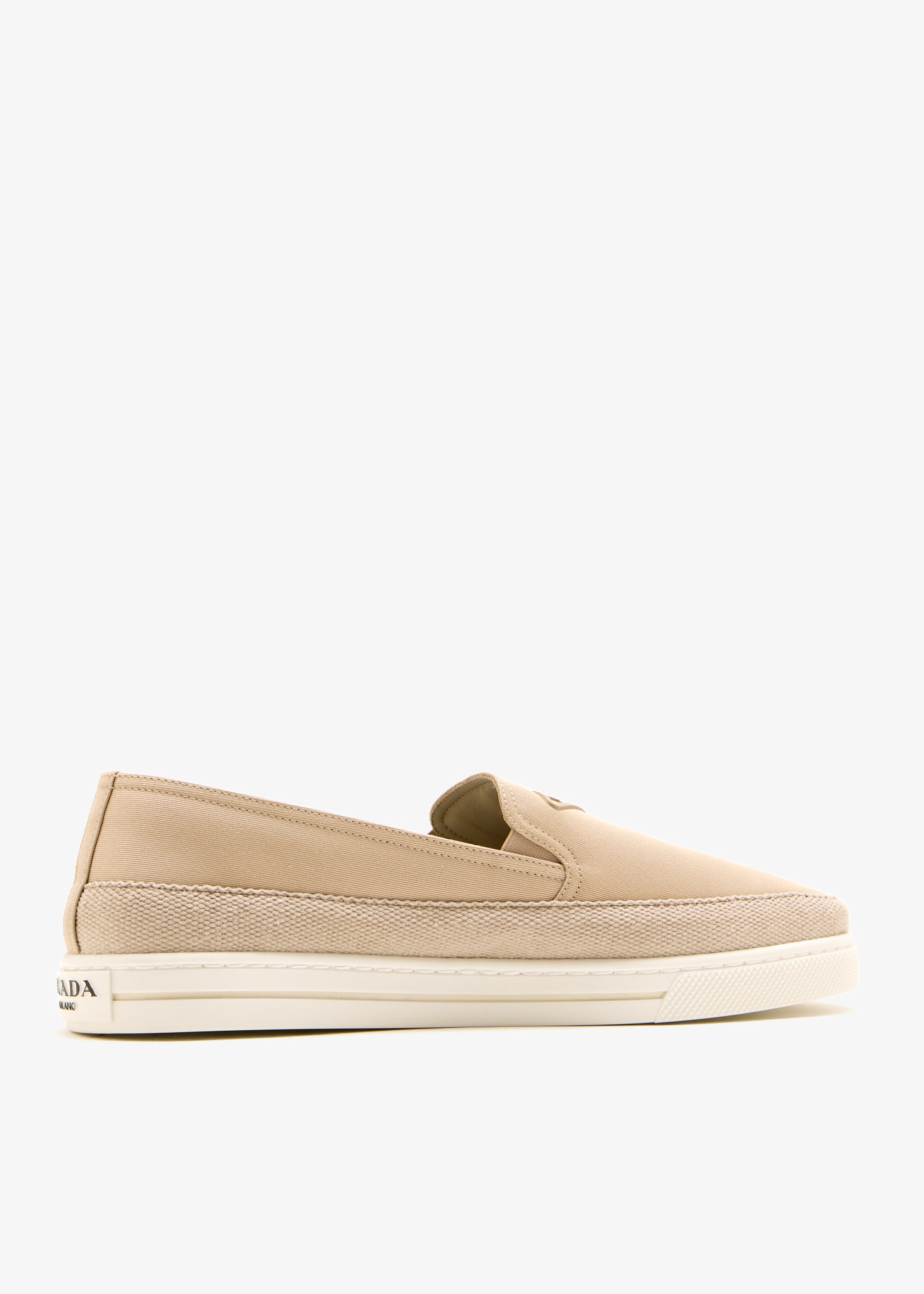 NWT Prada Men\'s Beige Cotton Canvas  Slip-On Loafers Prada Men main image 4