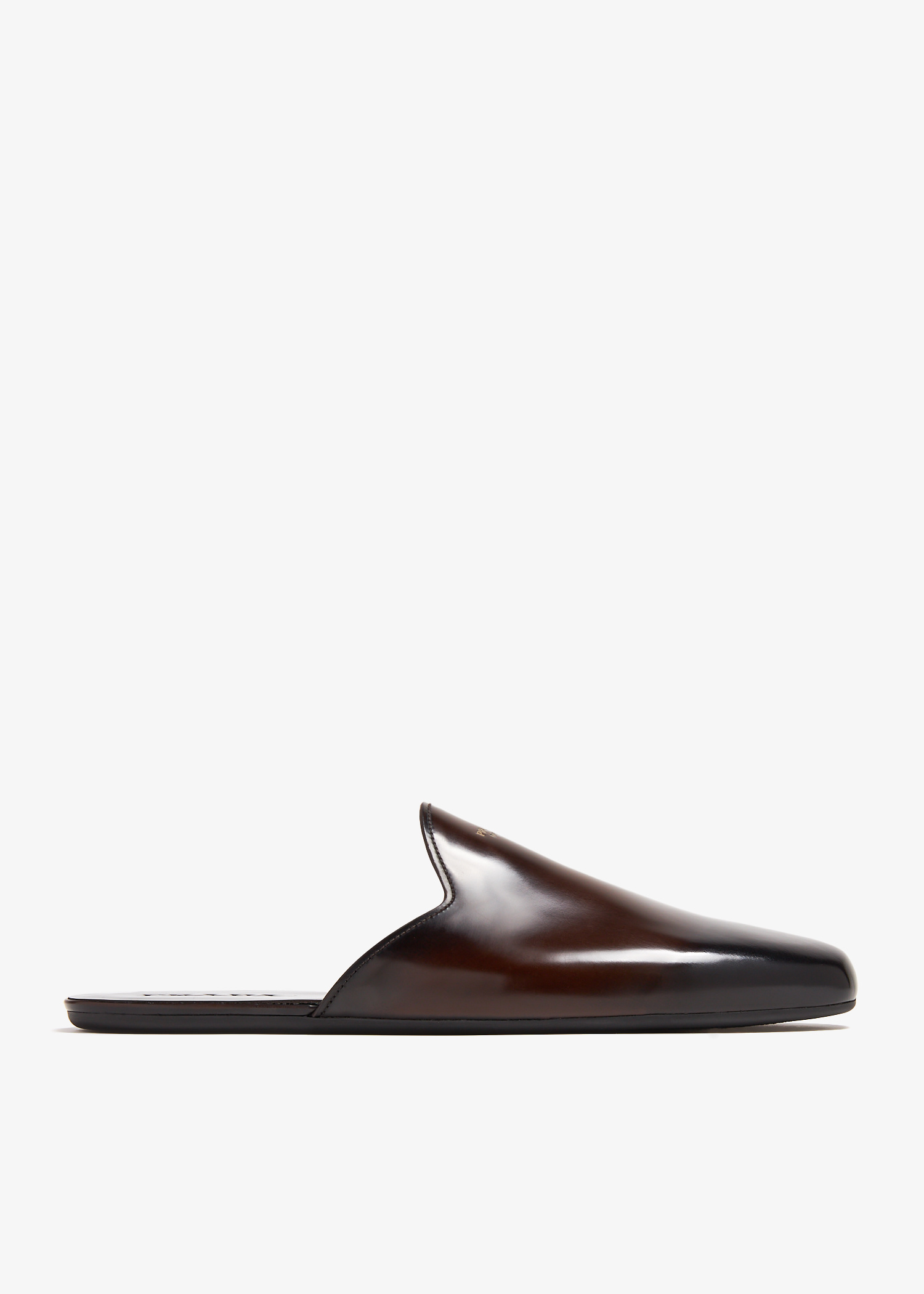 Prada Brushed leather slippers for Men - Brown in KSA | Level Shoes