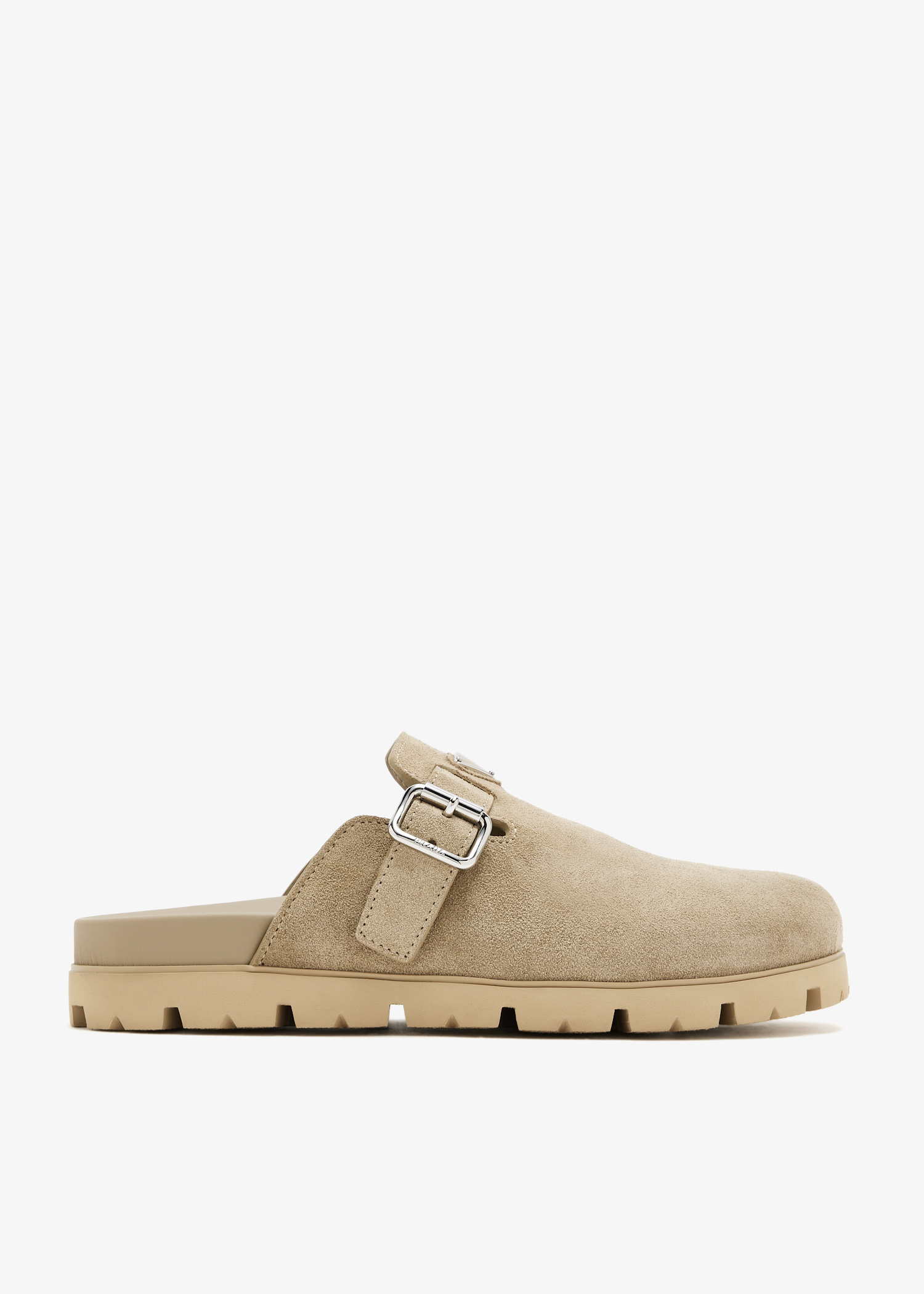 Prada Suede mules for Men - Beige in KSA | Level Shoes