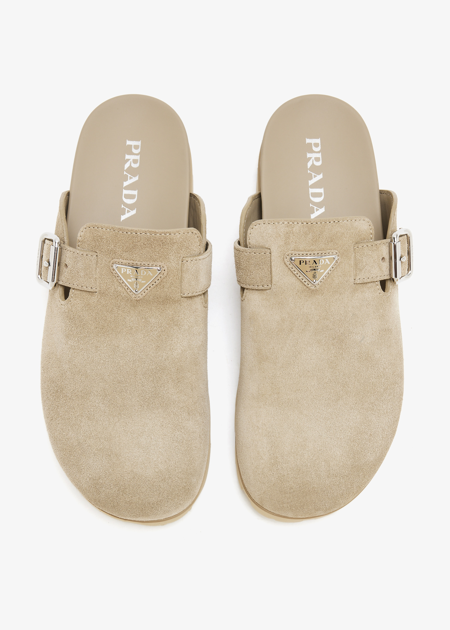 Prada Suede mules for Men - Beige in KSA | Level Shoes