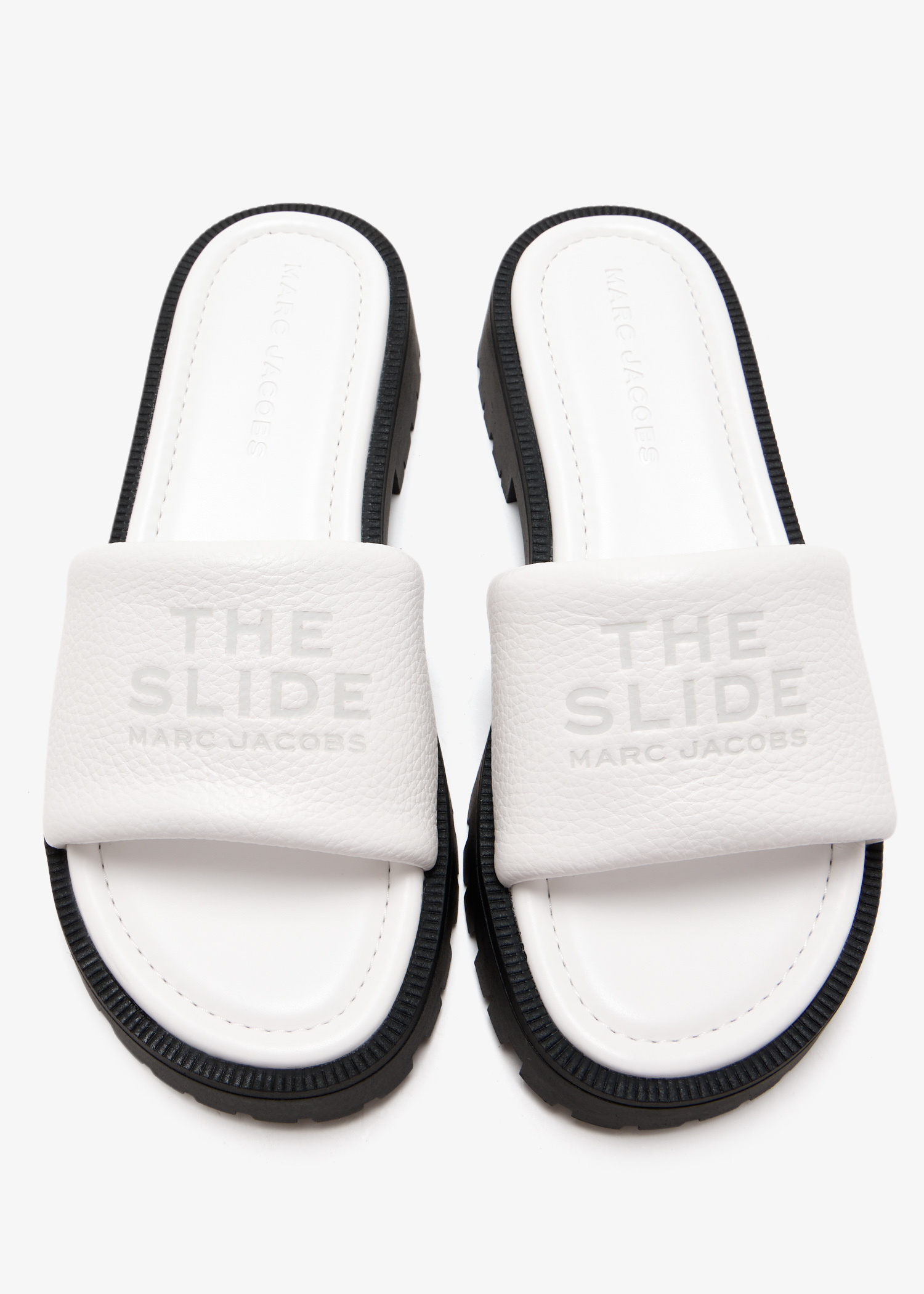 Marc Jacobs ラクソルスライト 2S5FSA001F01 001 Marc Jacobs The Lug Sole slide sandals for Women - White in
