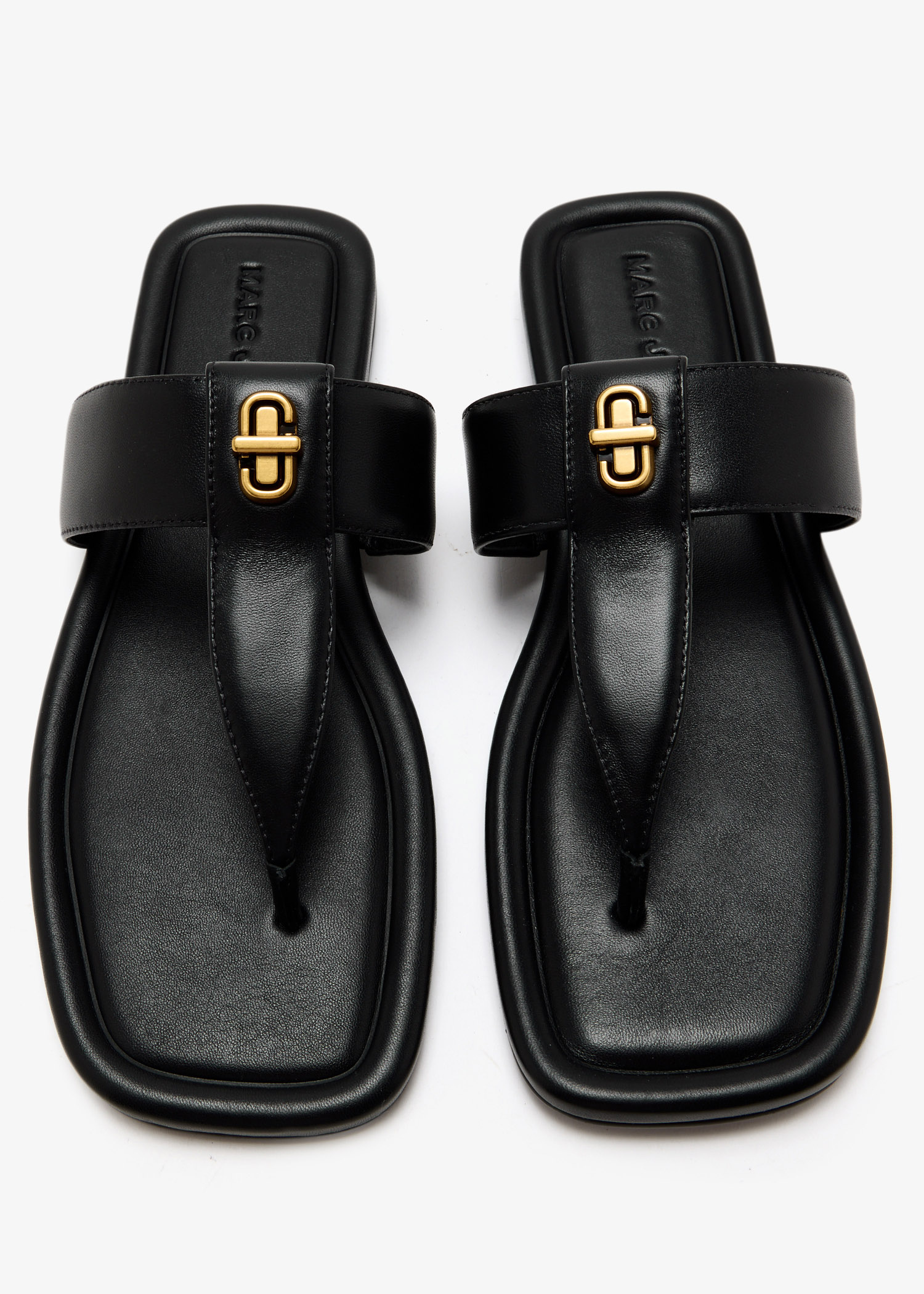 Marc Jacobs The Dual T-Strap flat sandals for Women - Black