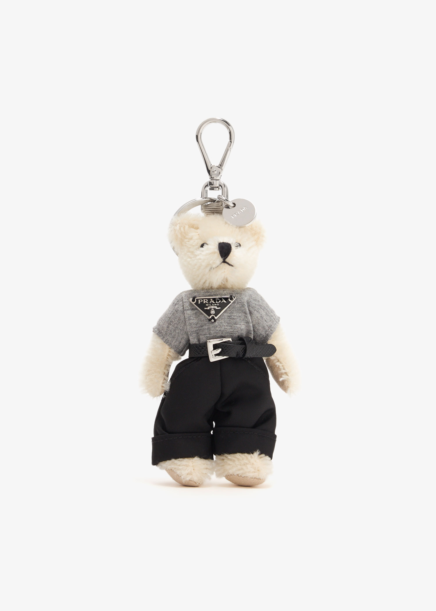 Prada Teddy keychain charm for Men - White in UAE | Level Shoes