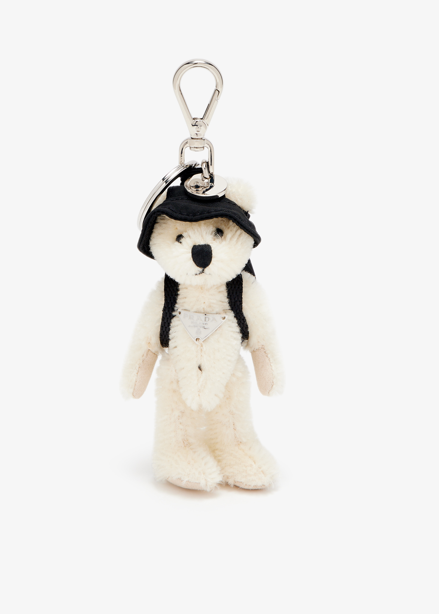 Prada Teddy keychain charm for Men - White in UAE | Level Shoes