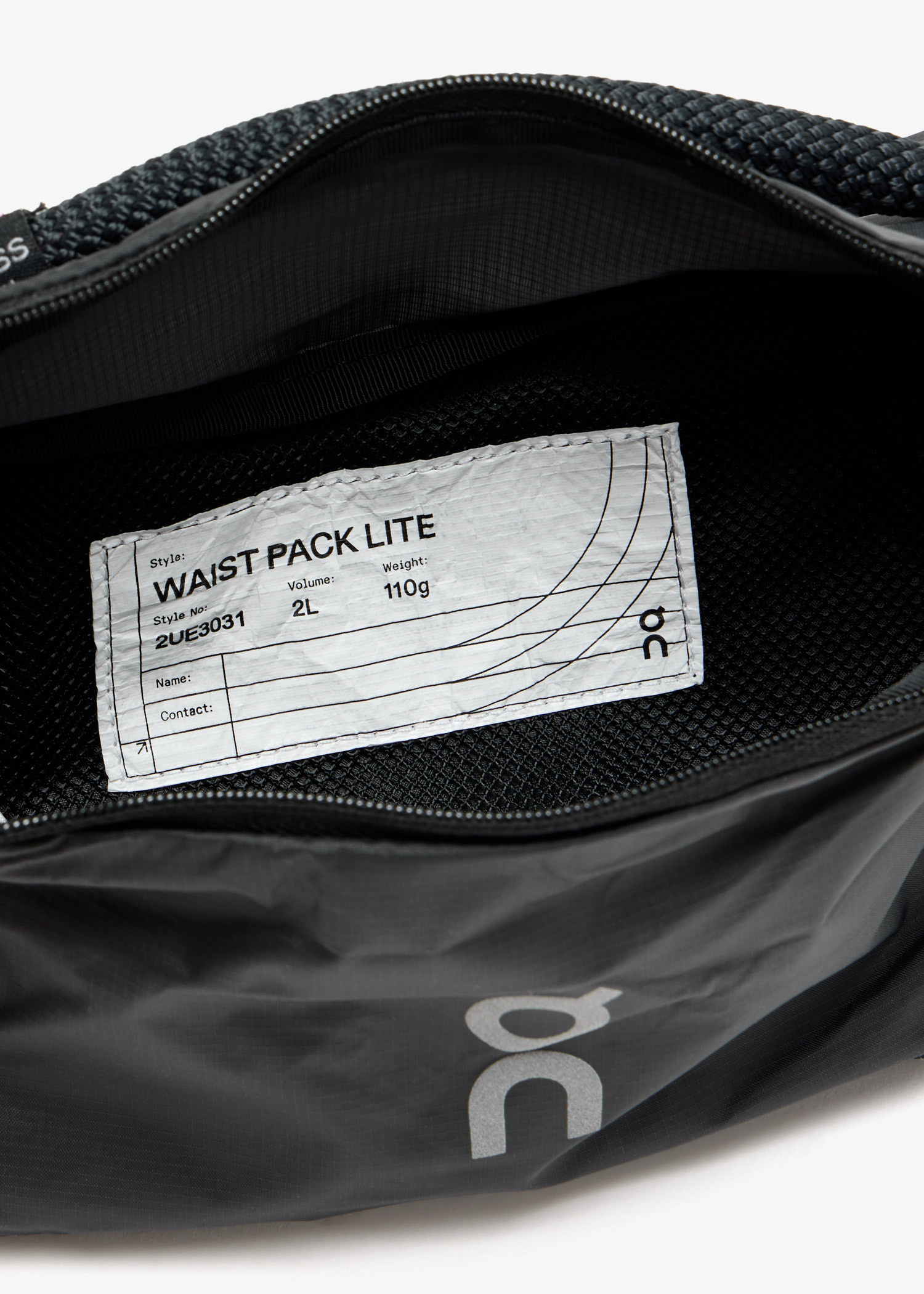 On Waist Pack 2L Lite bag for ADULT-UNISEX, Men, Women - Black in 