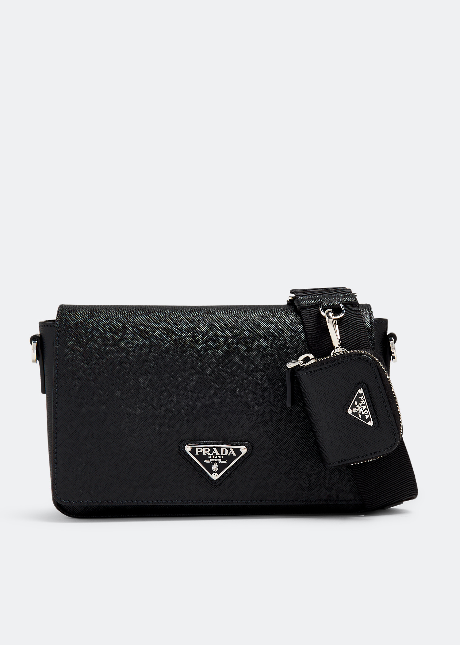 Prada Saffiano leather shoulder bag for Men - Black in UAE