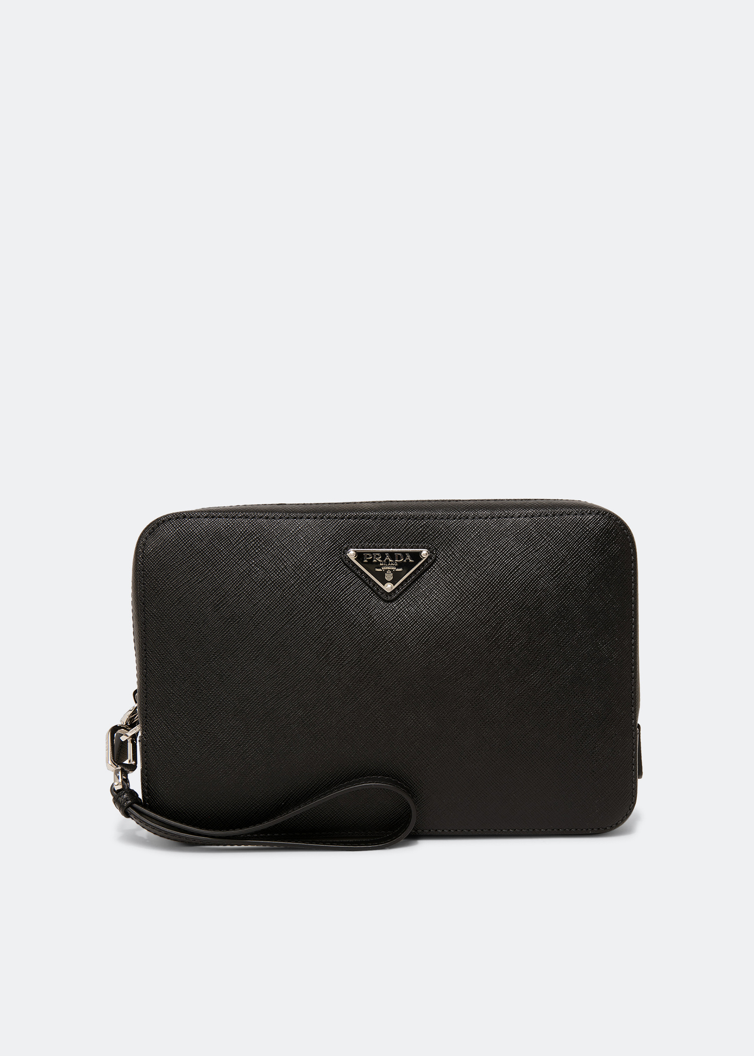 Prada Saffiano leather pouch for Men - Black in UAE | Level