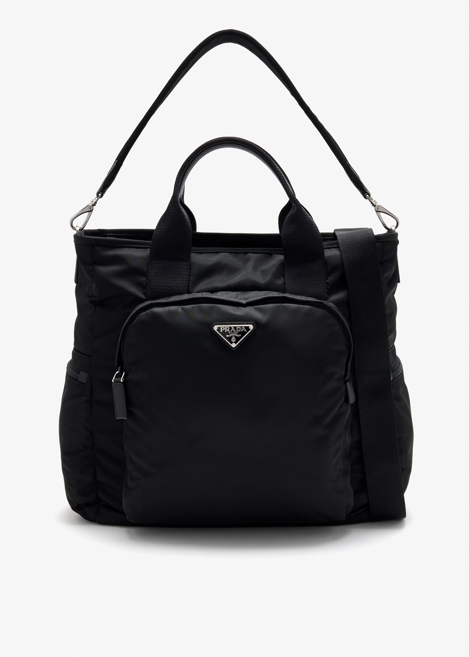 Prada Re-Nylon and Saffiano leather tote bag for Men - Black in