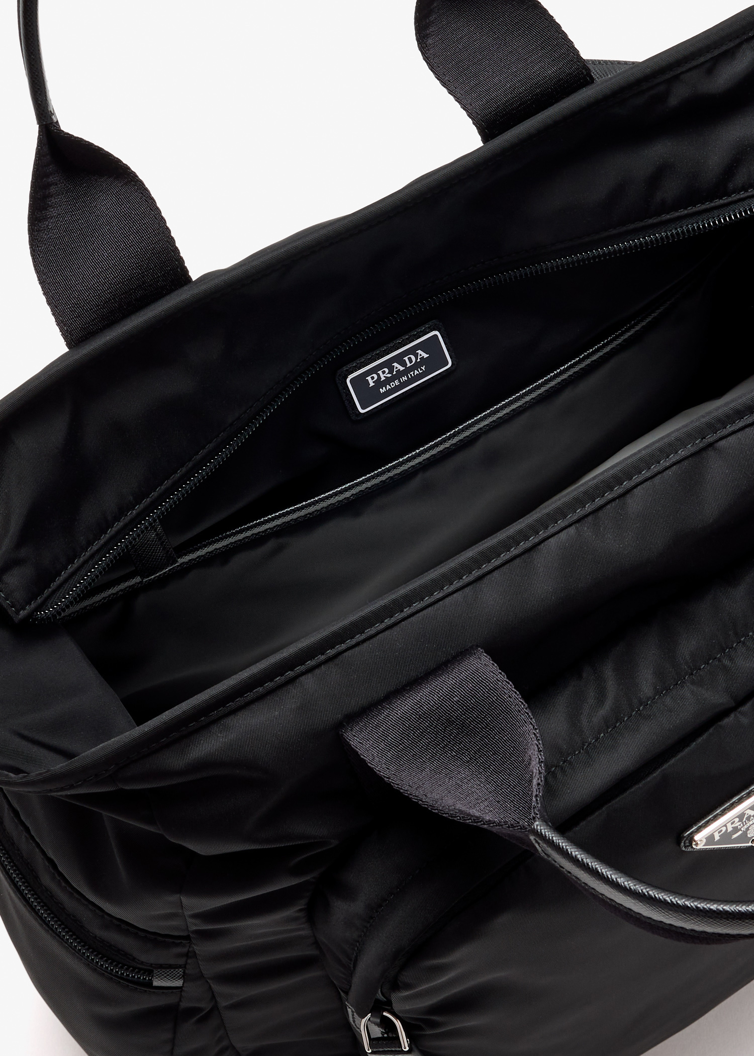 Prada Re-Nylon and Saffiano leather tote bag for Men - Black in