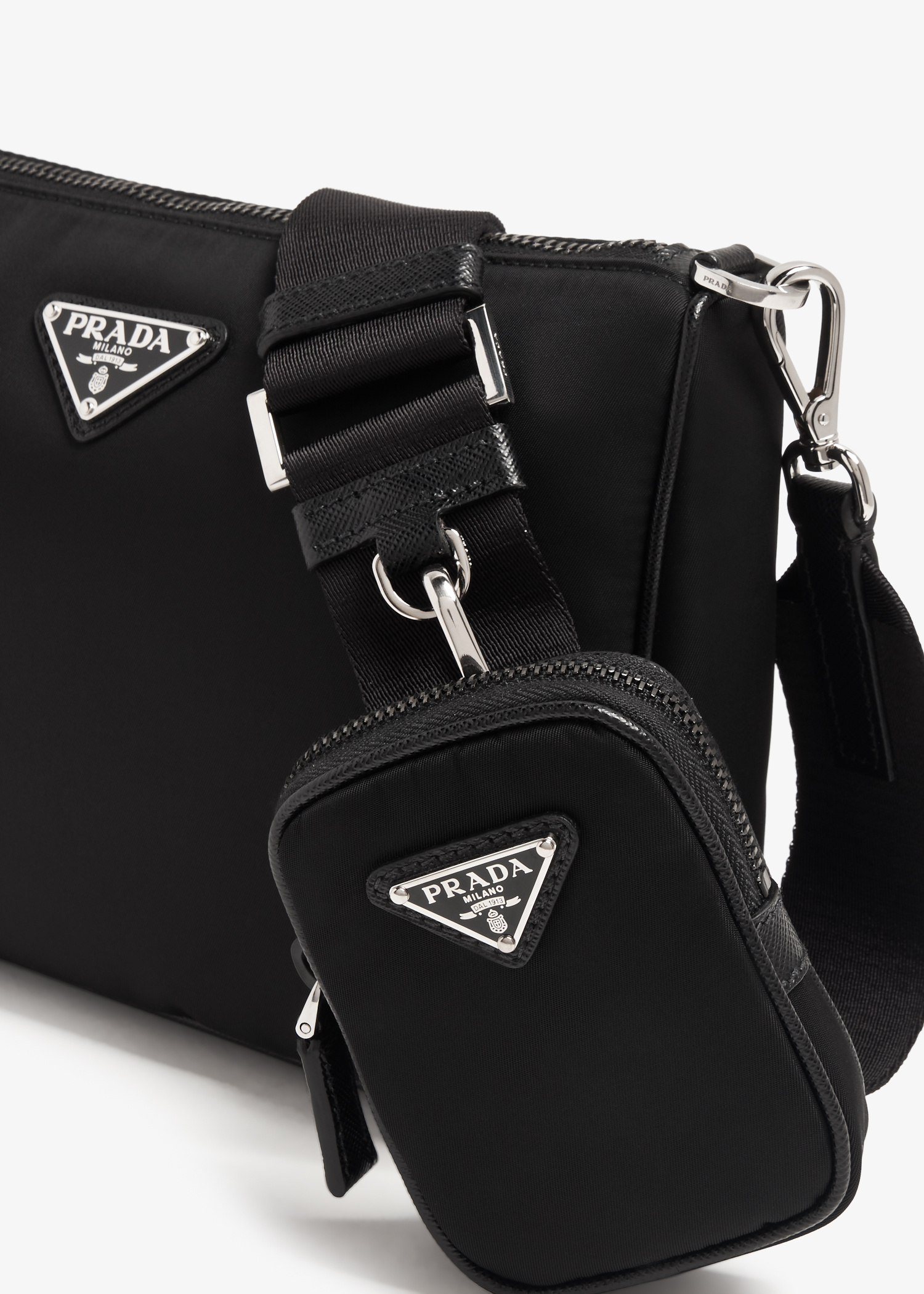 【PRADA】関税送料無料 Leather Shoulder Bag Black Leather shoulder bag | PRADA