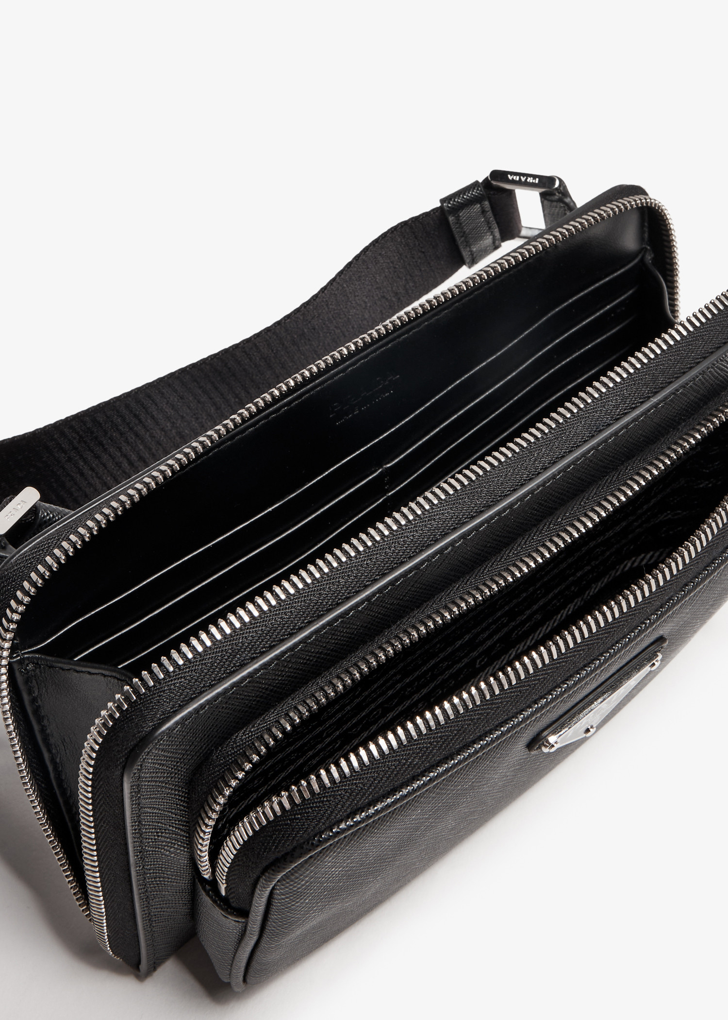 Prada Saffiano leather belt bag for Men - Black in Qatar