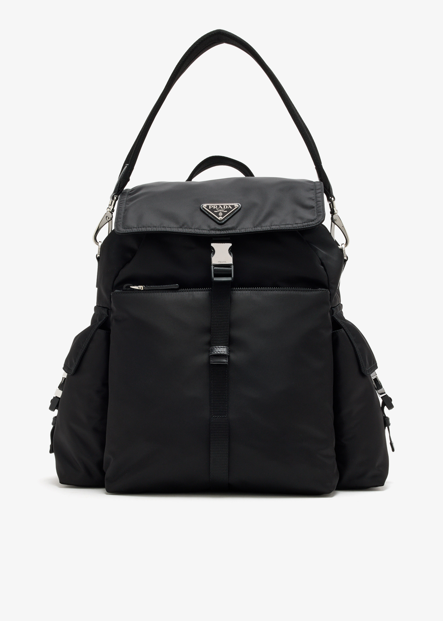 Prada Prada Explore Re-Nylon and leather backpack for Men - Black