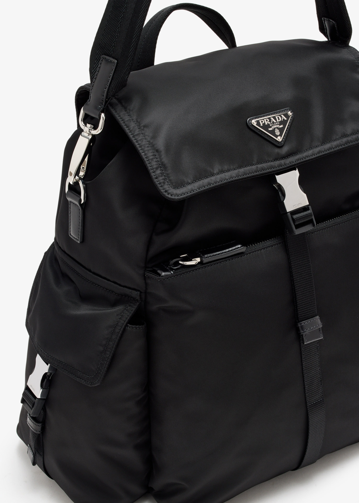 Prada Prada Explore Re-Nylon and leather backpack for Men