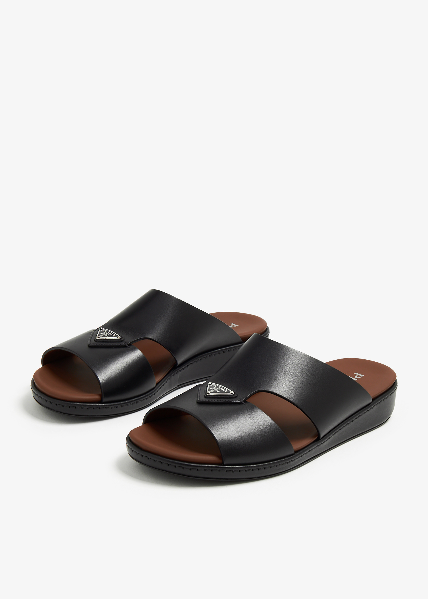 Prada Leather sandals for Men - Black in KSA | Level Shoes