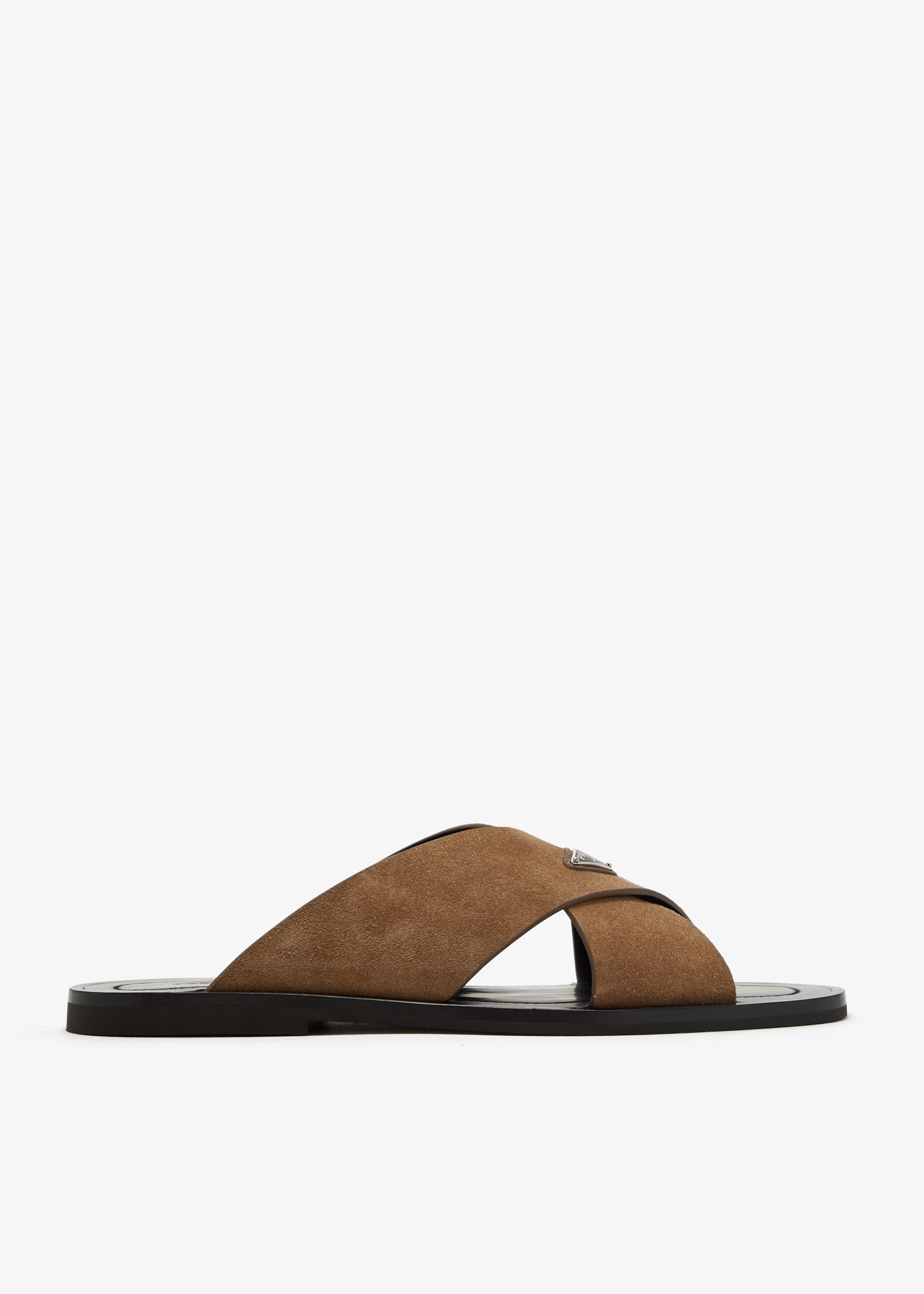 Prada Suede crisscross slides ★関税込 Prada Suede crisscross sandals for Men - Brown in UAE