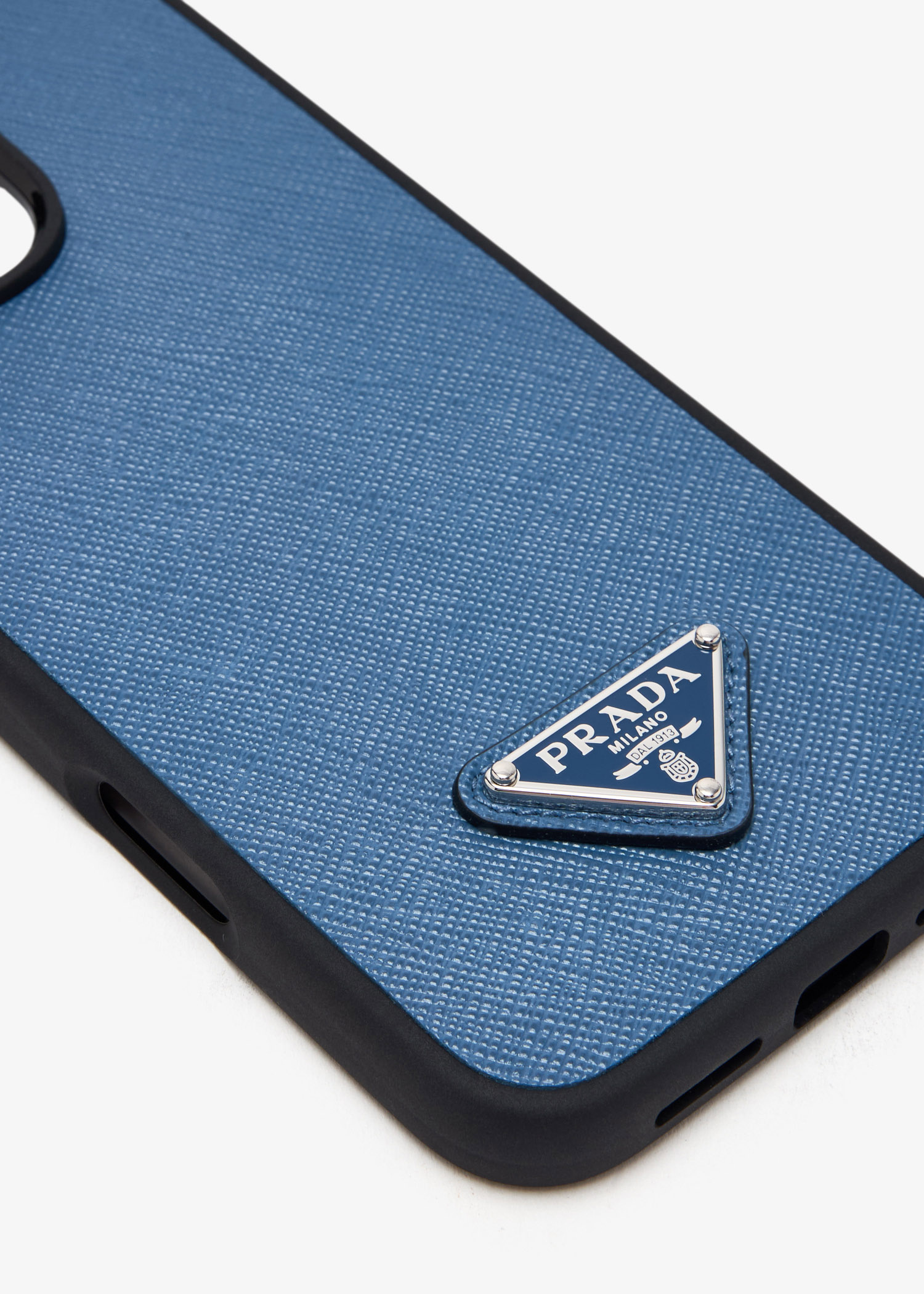 Prada iPhone 16 Pro Max saffiano leather cover for Men - Blue in