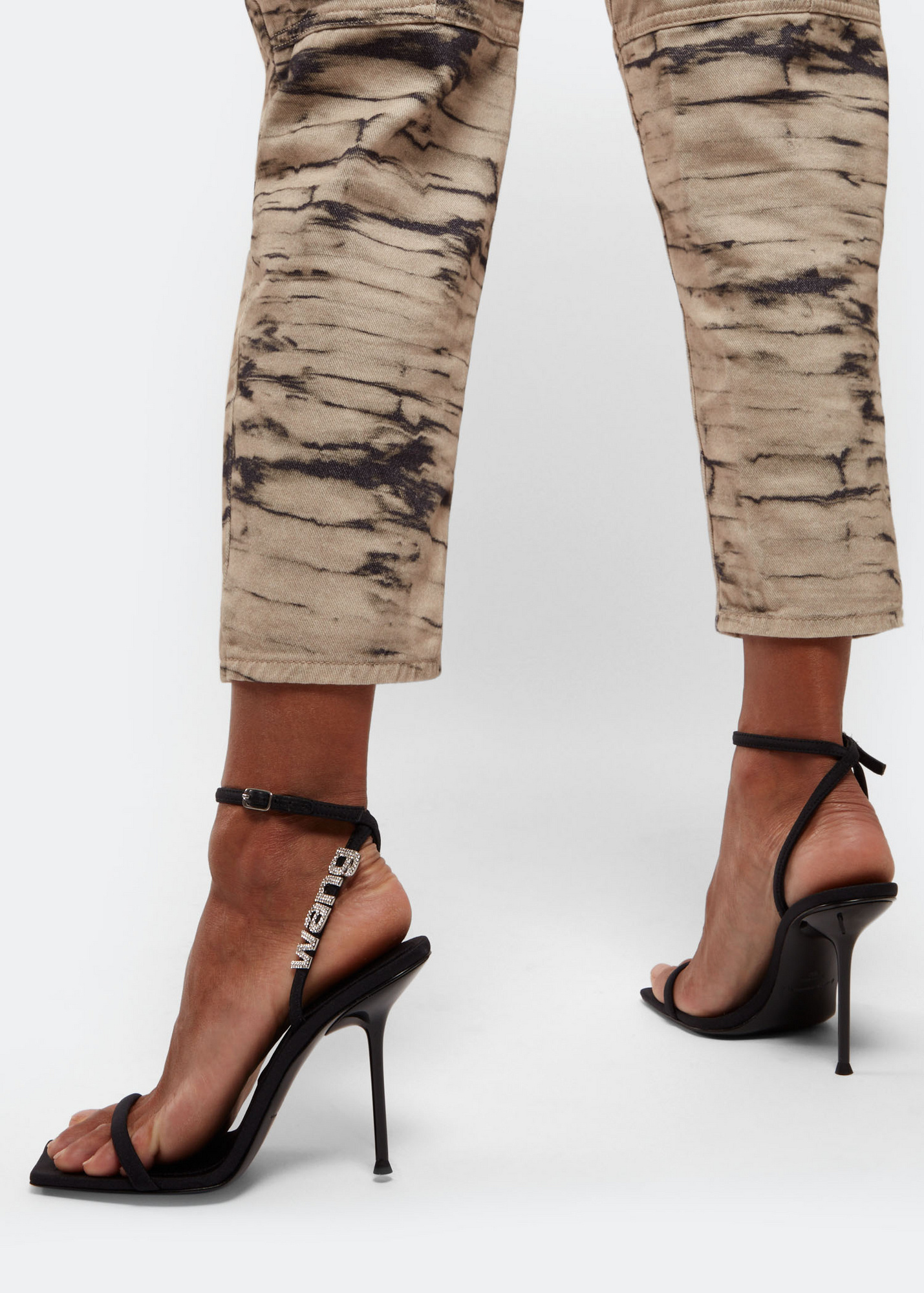 Alexander Wang Julie crystal logo sandals for Women - Black in USA