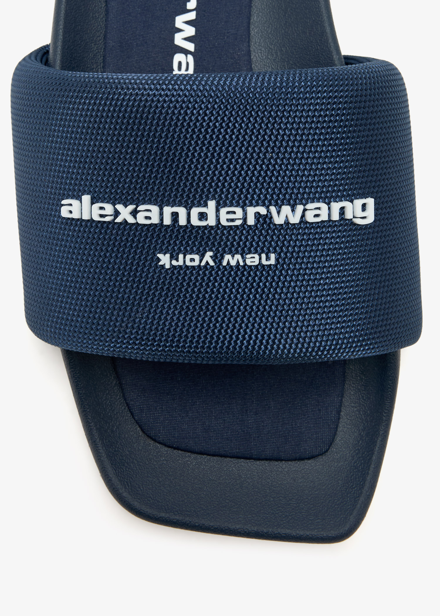 Alexander Wang Logo slides for Women - Navy in UAE | Level Shoes
