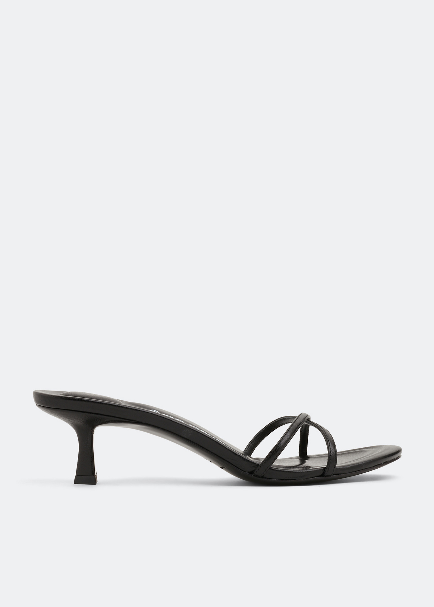 サンダル・ミュール Alexander Wang Dahlia 50 Sandals in Crystal / Black Leather Alexander Wang Dahlia 50 Crystal Sandal in Black & Clear | FWRD