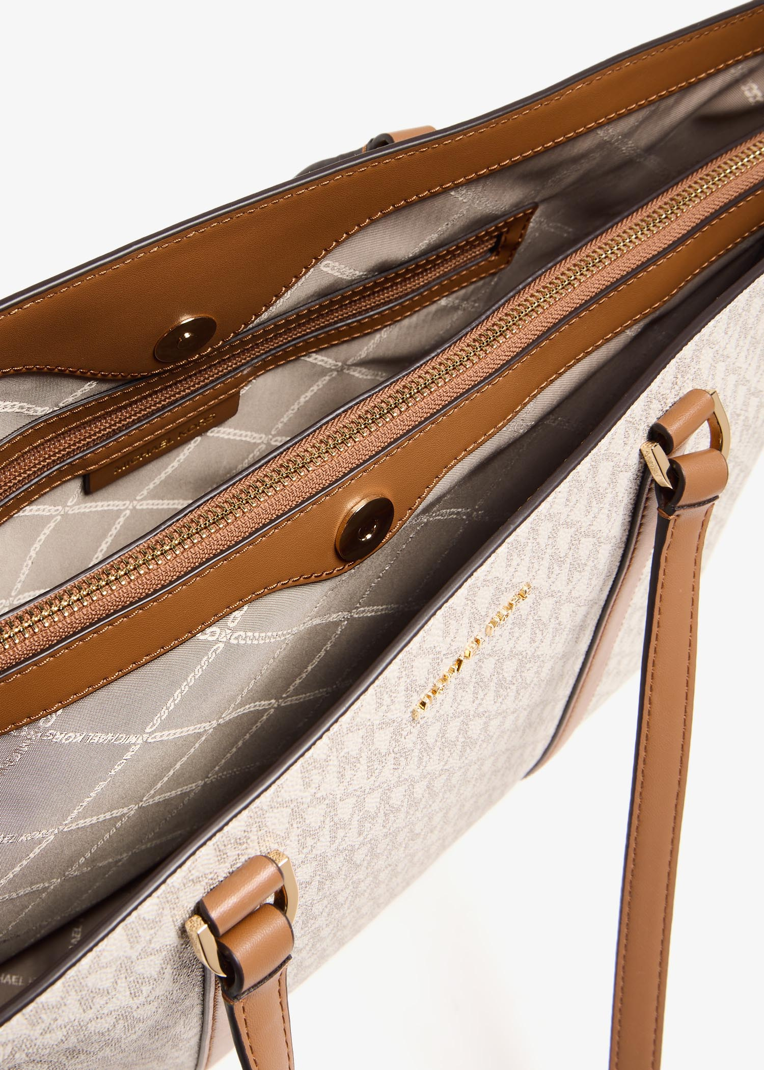 Michael Kors Temple large signature tote bag for Women - Beige in