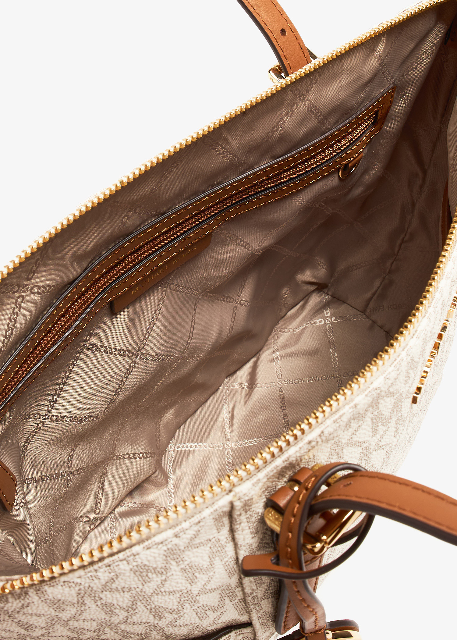 Michael Kors Jet Set logo zip tote bag for Women - Cream in USA