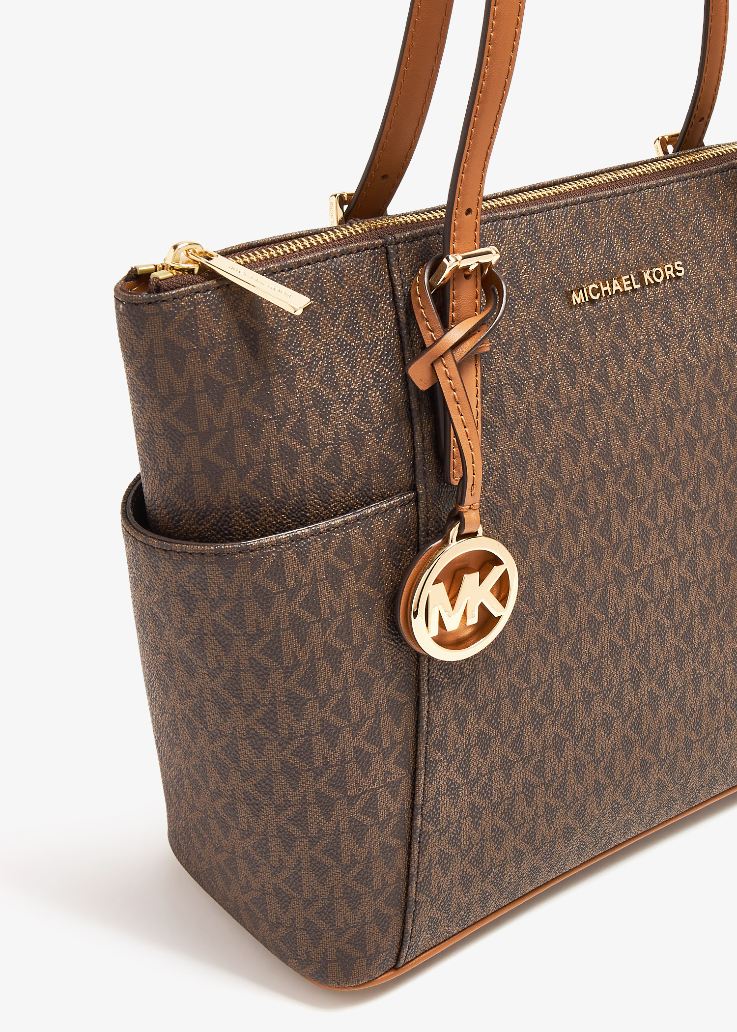 Michael Kors Jet Set logo zip tote bag for Women - Brown in UAE