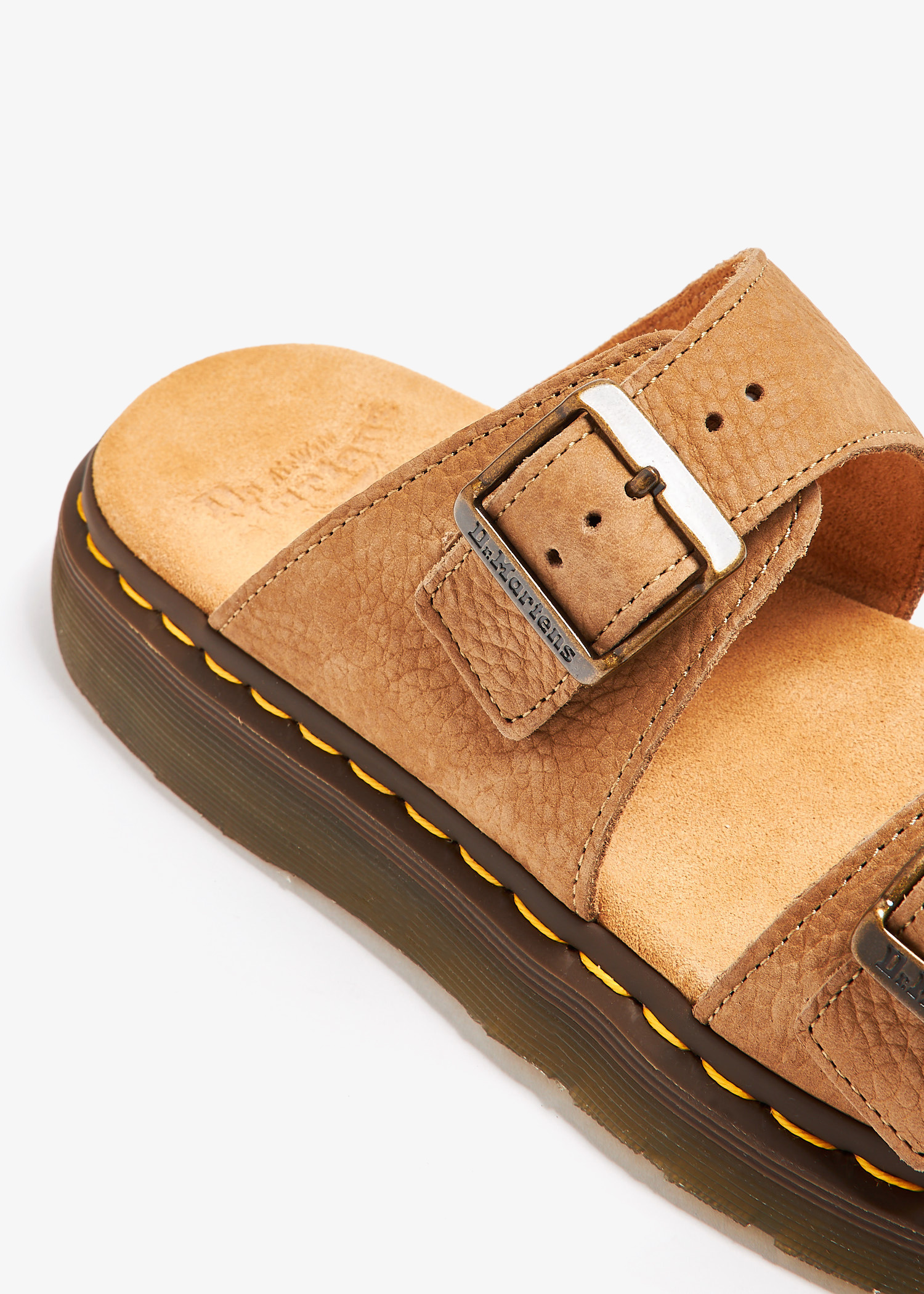 Dr. Martens Josef Nubuck Leather Mules Slip On Sandals Brown Buckle Men Size 13 Dr. Martens - Josef Slide Sandals in Black – gravitypope main image 2