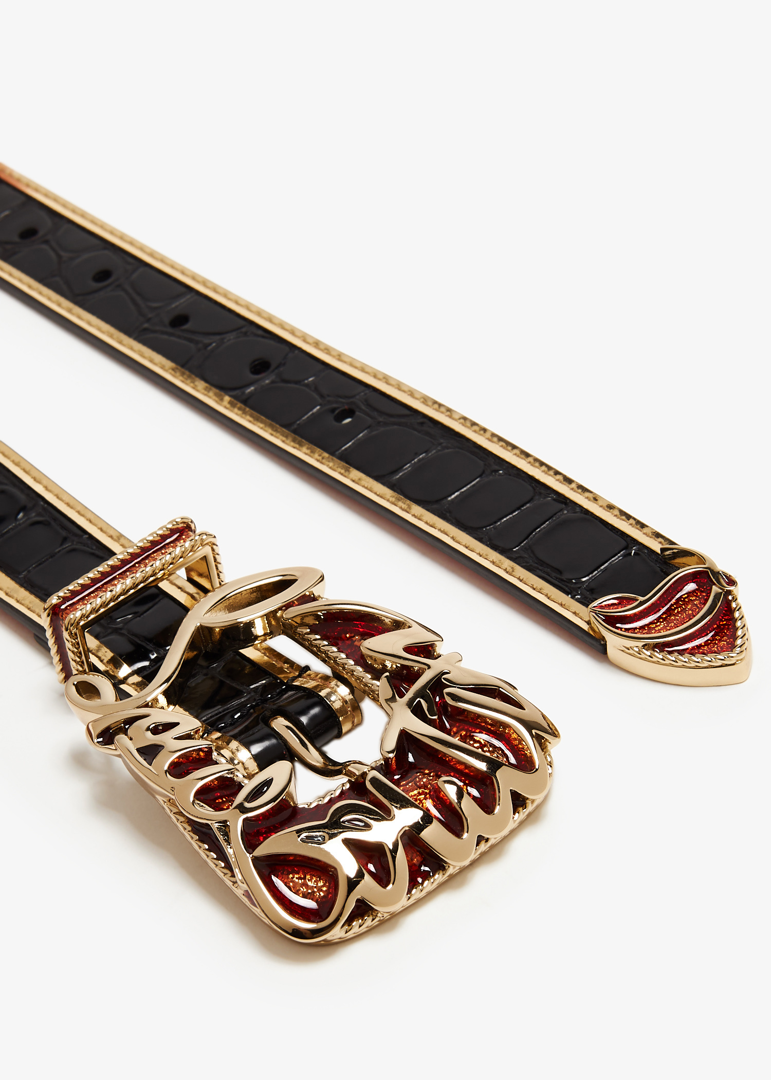 Christian Louboutin Giddy Belt Christian Louboutin Giddy Belt 25 Mm Calf Paris Black/silver  main image 2