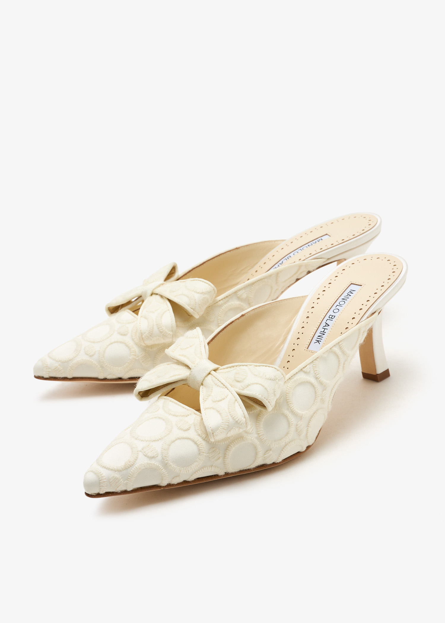 Manolo Blahnik Cicolu mules for Women - Cream in UAE | Level Shoes