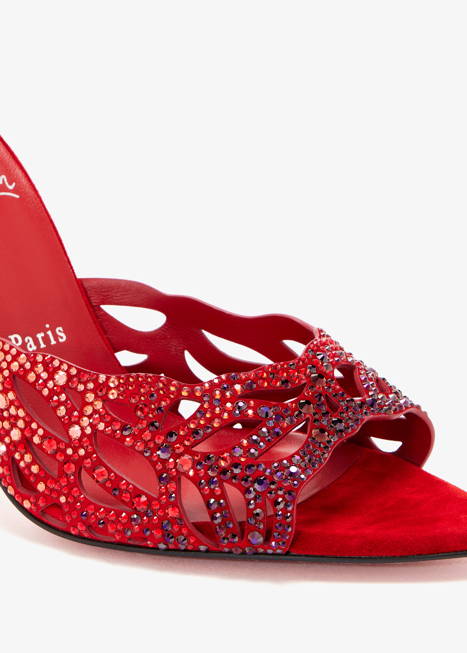Christian Louboutin Lasera Strass 100 mules for Women - Red in