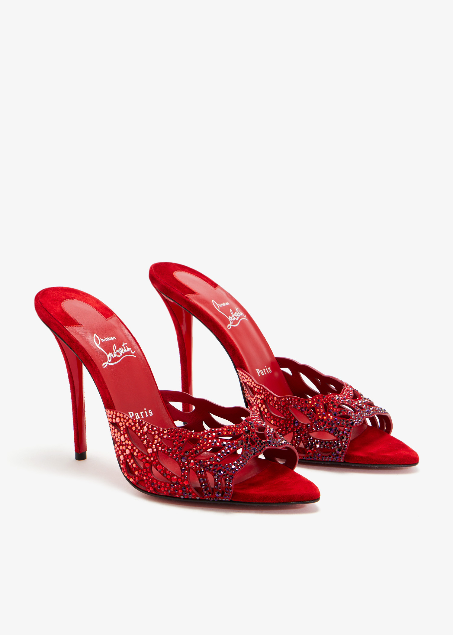 Christian Louboutin Lasera Strass 100 mules for Women - Red in